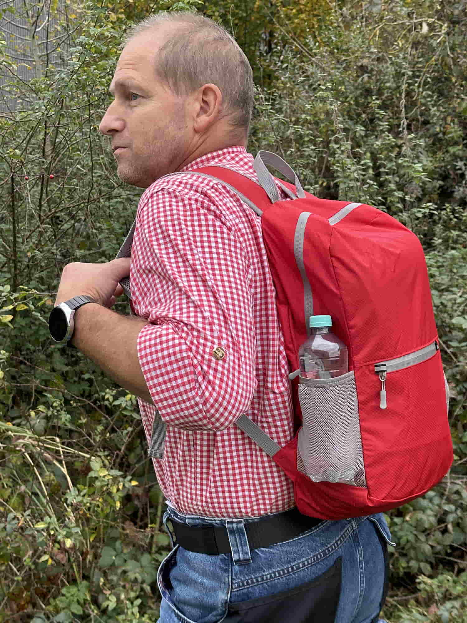 WEDO Rucksack faltbar rot, wasserabweisend, Nylon