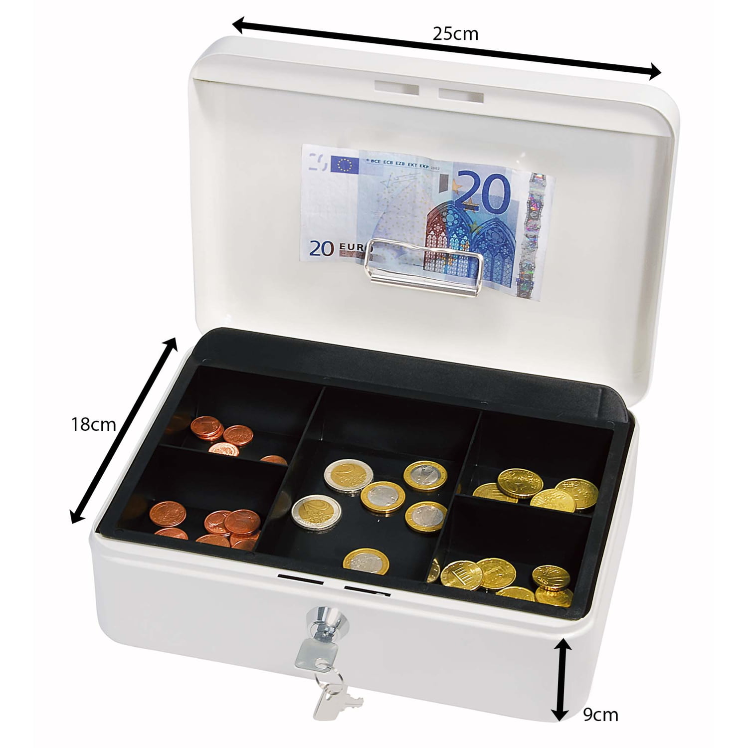 WEDO Geldkassette Gr.3 ws, 25,0x18,0x9,0cm mit Clip