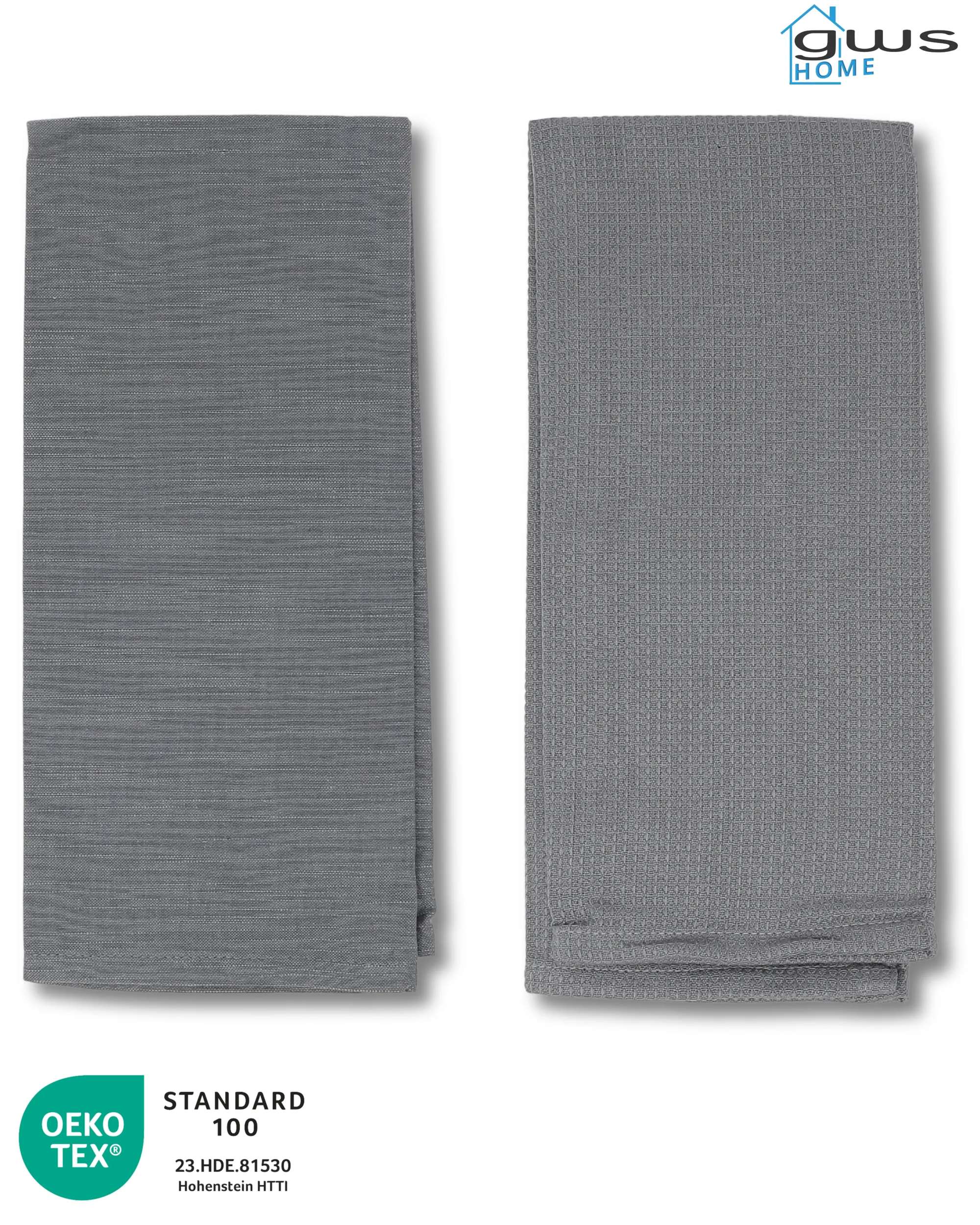 gws Geschirrtücher 4er Set Anthrazit 45 x 70 cm 100 Prozent Baumwolle OEKO TEX Standard 100 saugfähig langlebig