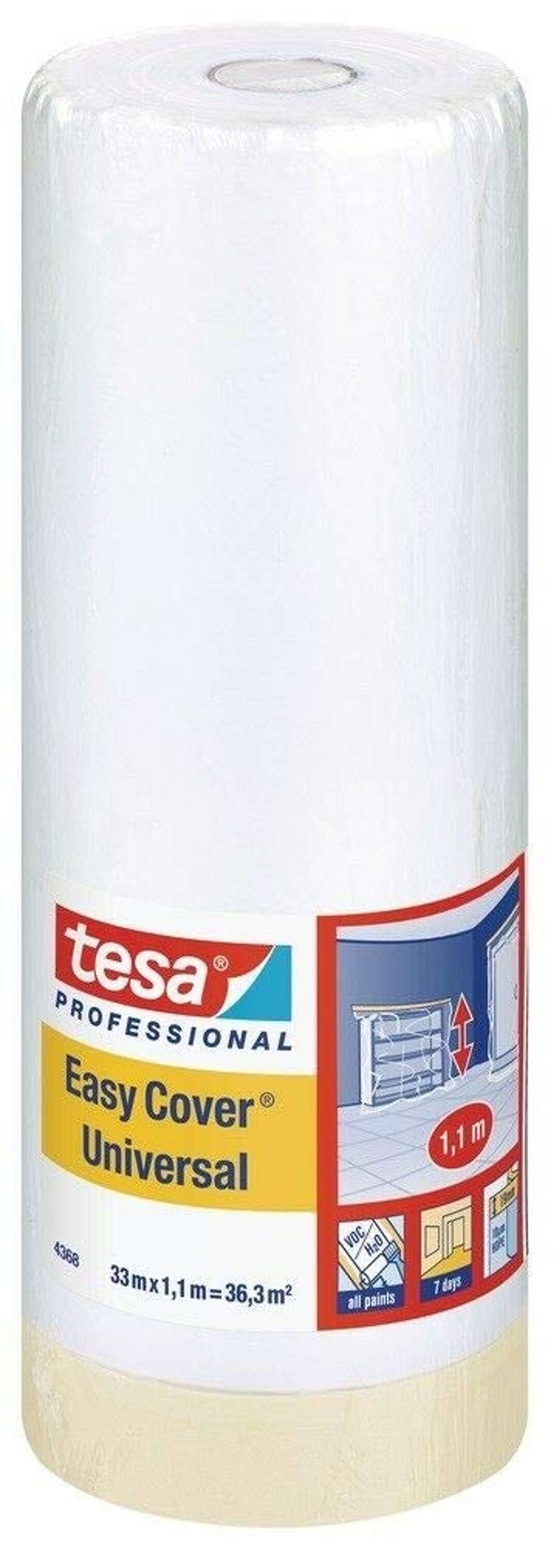 tesa Professional 4368 Easy Cover Universal Folie, 33 m x 1100 mm, transparent