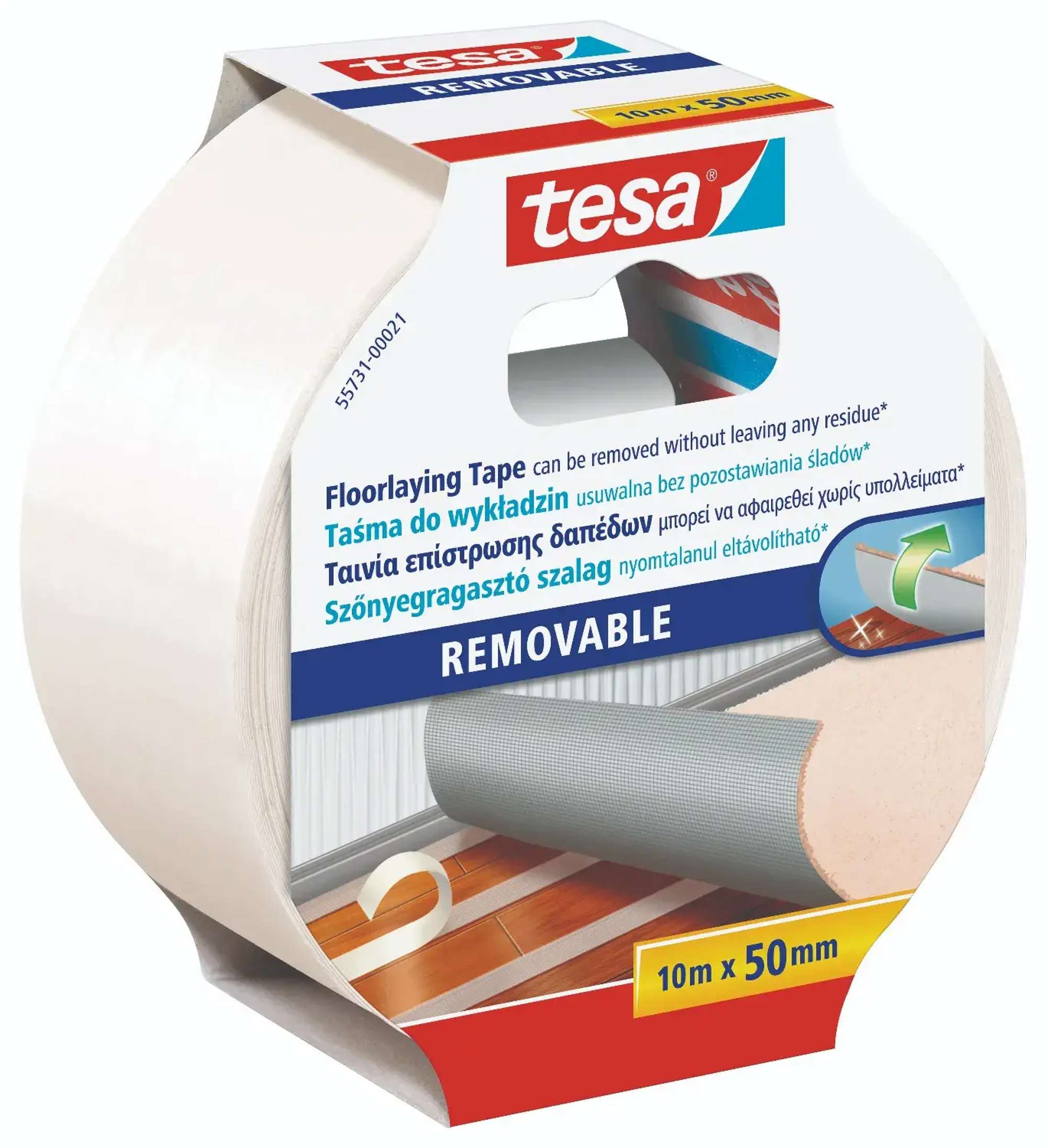 55731-000 tesa Verlegeband REMOVEABLE, 10 m x 50 mm