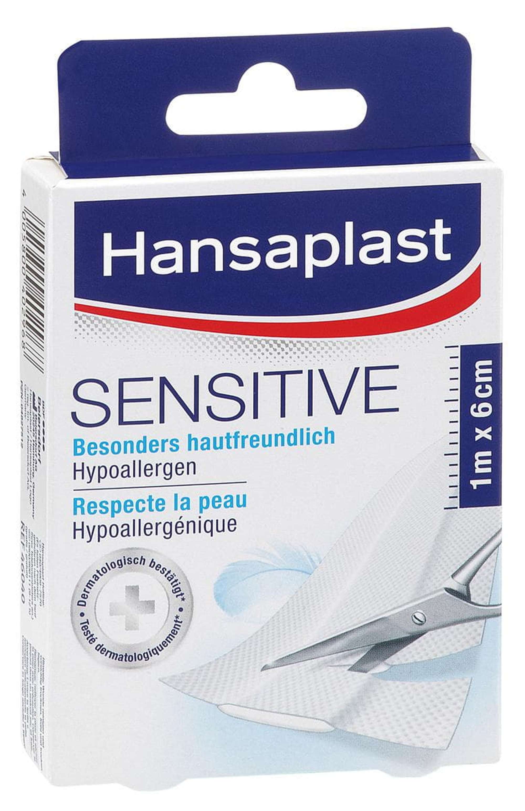 Hansaplast Sensitive für empfindliche Haut, 1 m x 6 cm