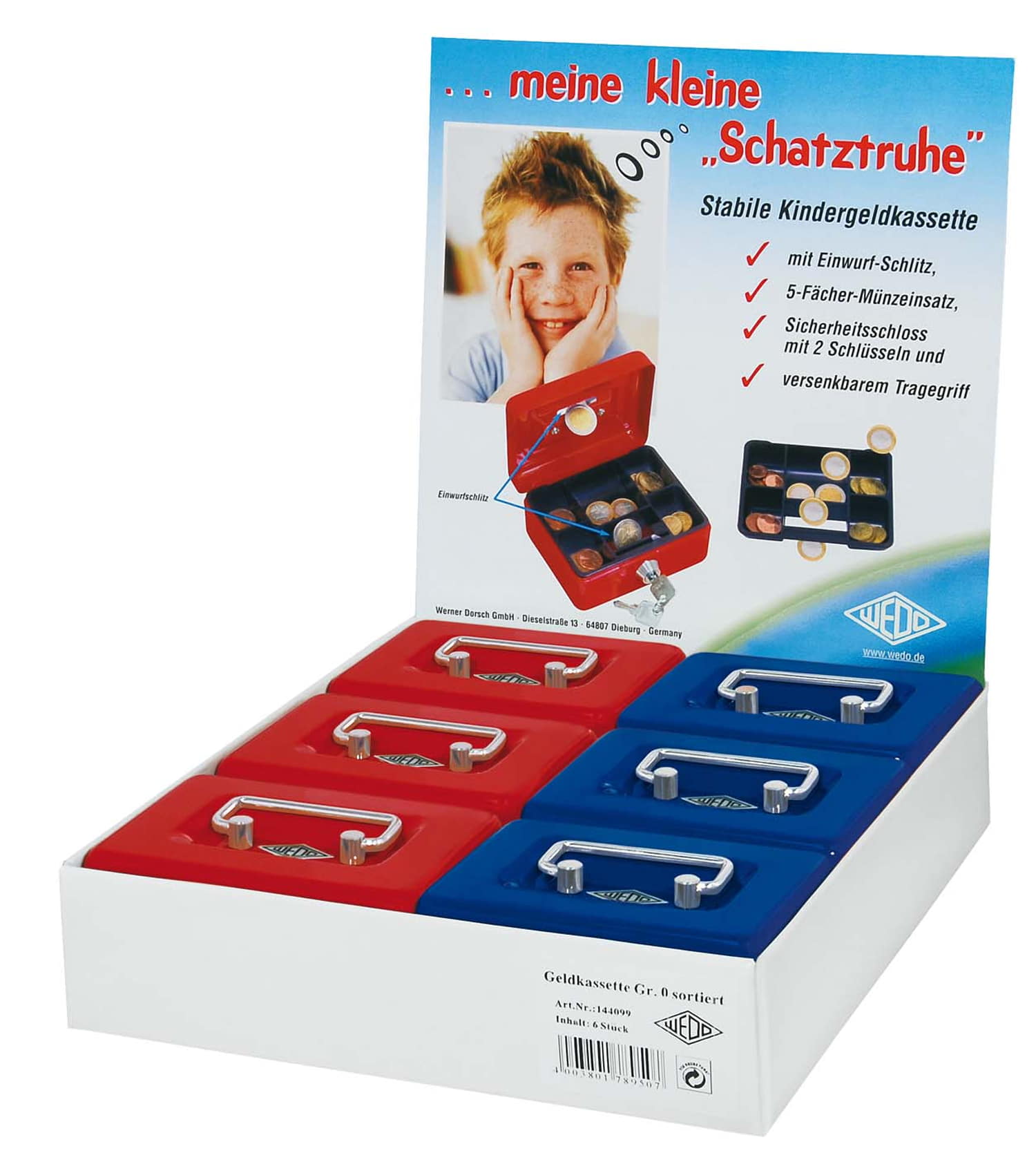 WEDO Geldkassette Gr.0 f.sort, 12,5x9,5x6,3cm