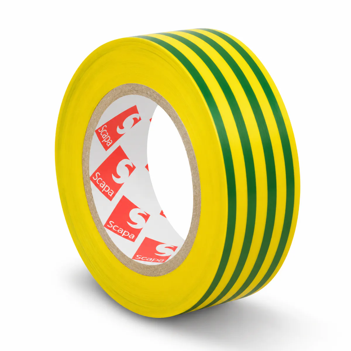 Scapa 2702 Premium‐Elektro‐PVC‐Band, 19 mm x 25 m, gelb/grün