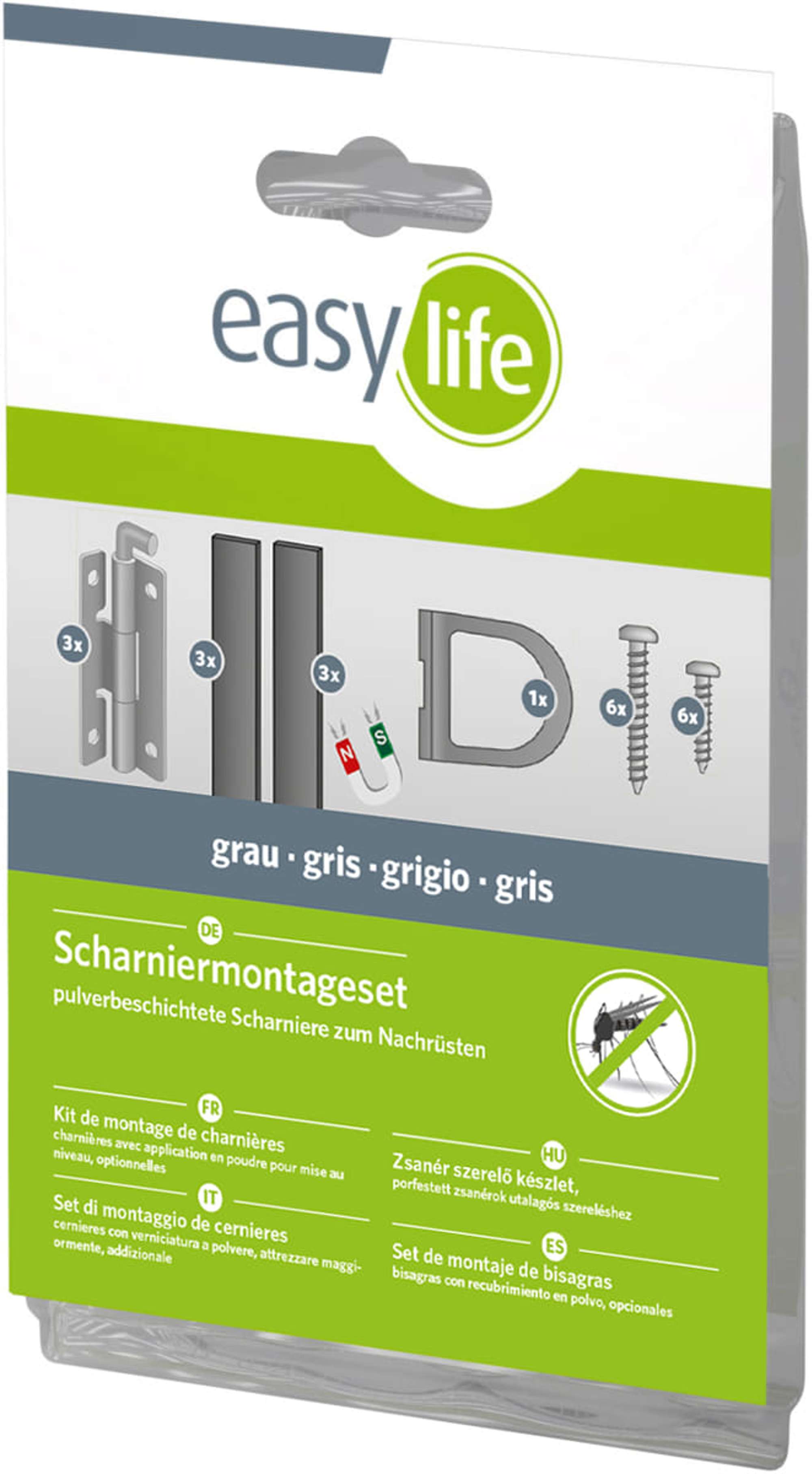 easylife IS-Scharnier-Montageset für Alurahmen, anthrazit
