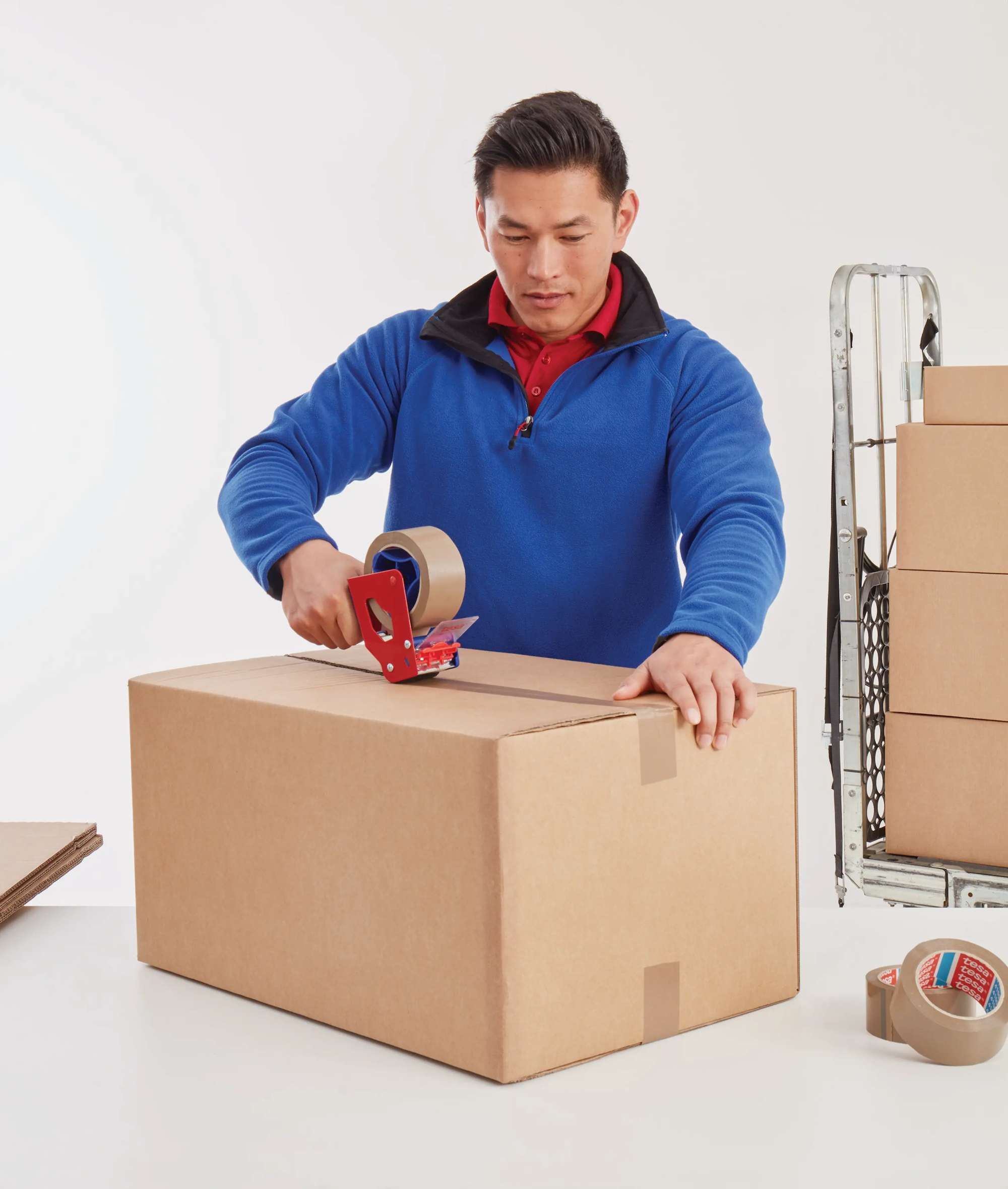 4313-002 tesa 4313 Hi-Tack Papier-Packband, 50 m x 50 mm, weiss