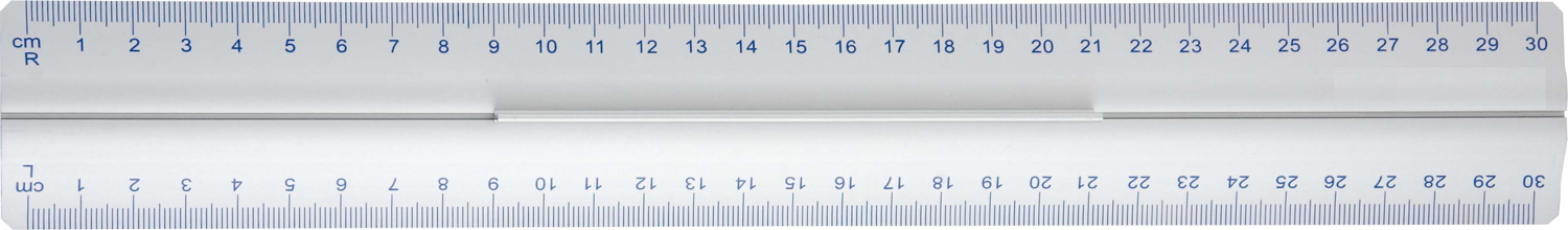 WEDO Lineal 30cm Alu mit Griff, f. Rechts- u. Linkshänder