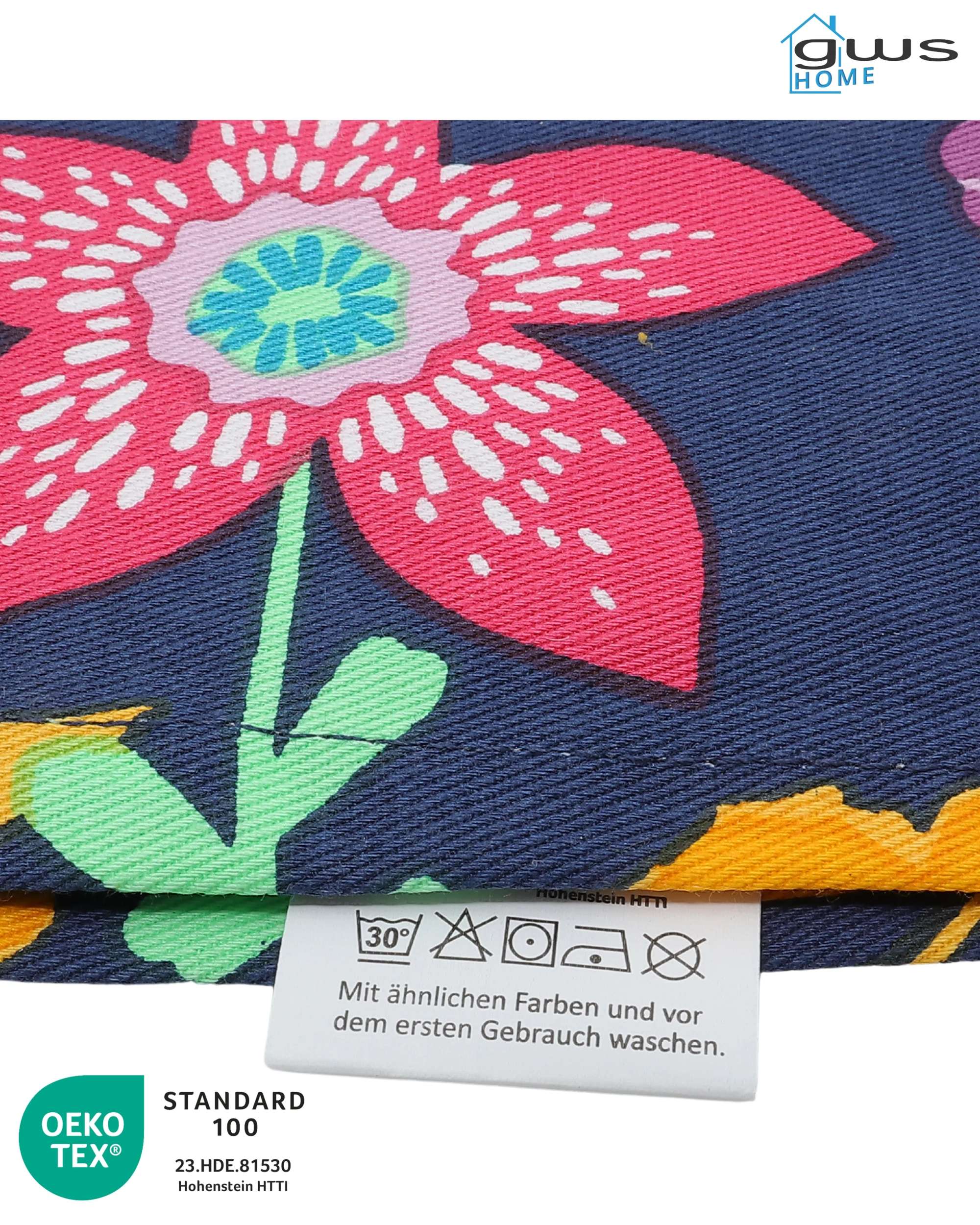 gws Geschirrtücher 4er Set Blume-Safran 45 x 70 cm 100 Prozent Baumwolle OEKO TEX Standard 100 saugfähig langlebig
