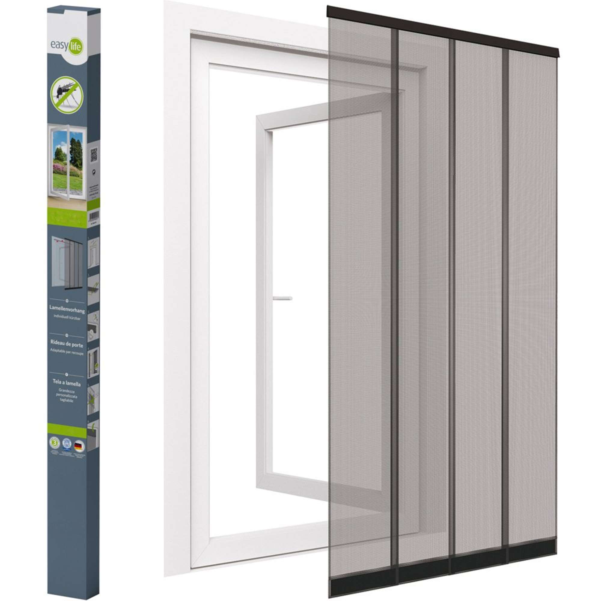 1311-000 IS-PVC-Lamellenvorhang Fiberglas 100 x 220 cm anthrazit, Klemmleiste 1-tlg.