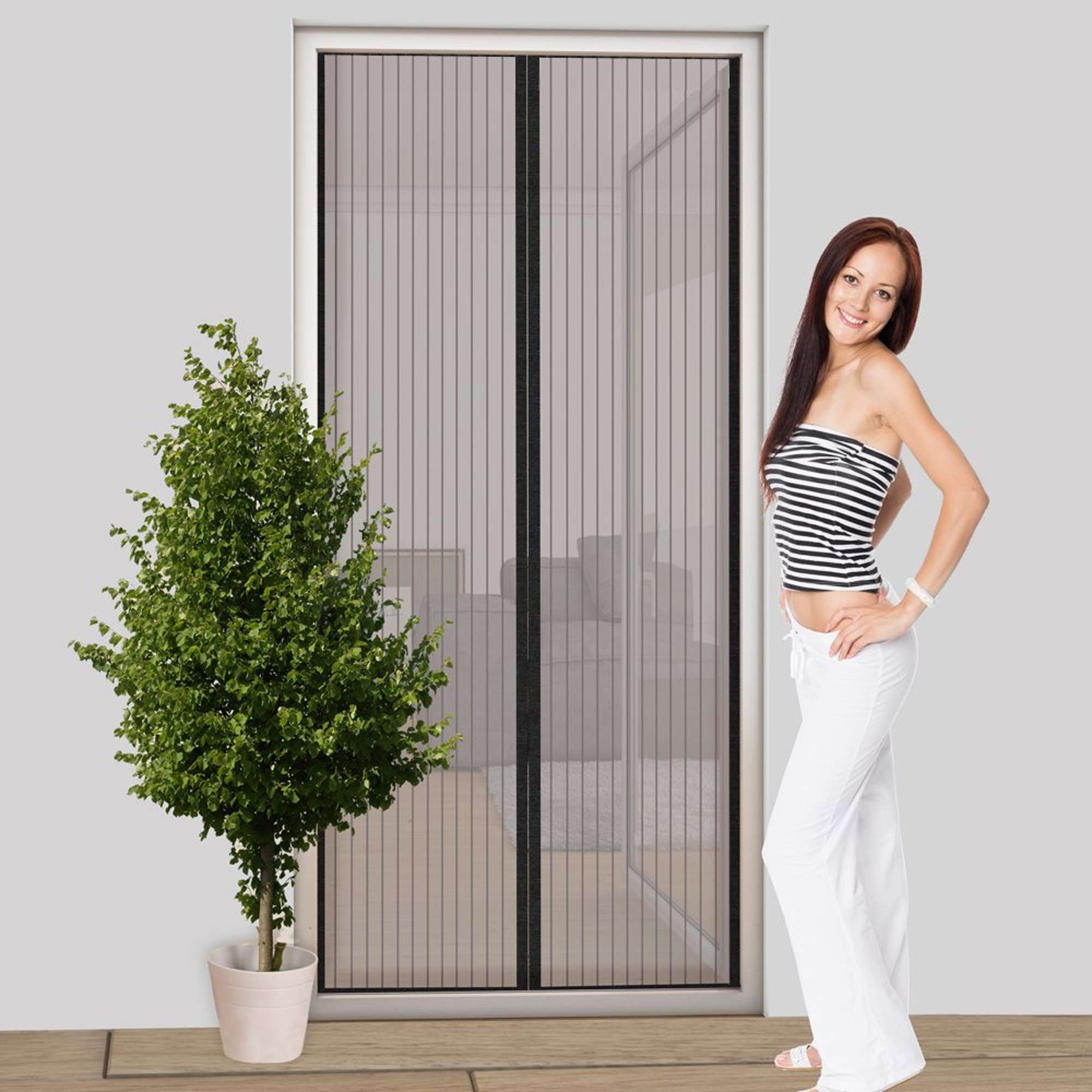 1131-000 IS-A-Magnet-Tuervorhang Basic, Polyester 100 x 220 cm anthrazit