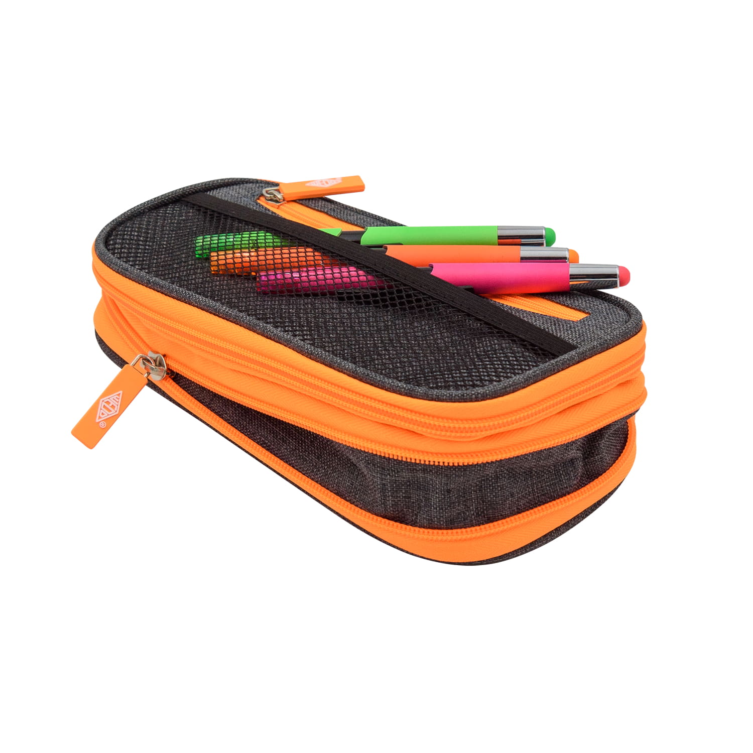 WEDO Mäppchen Schlamperbox Neon, Stretch grau/neon-orange
