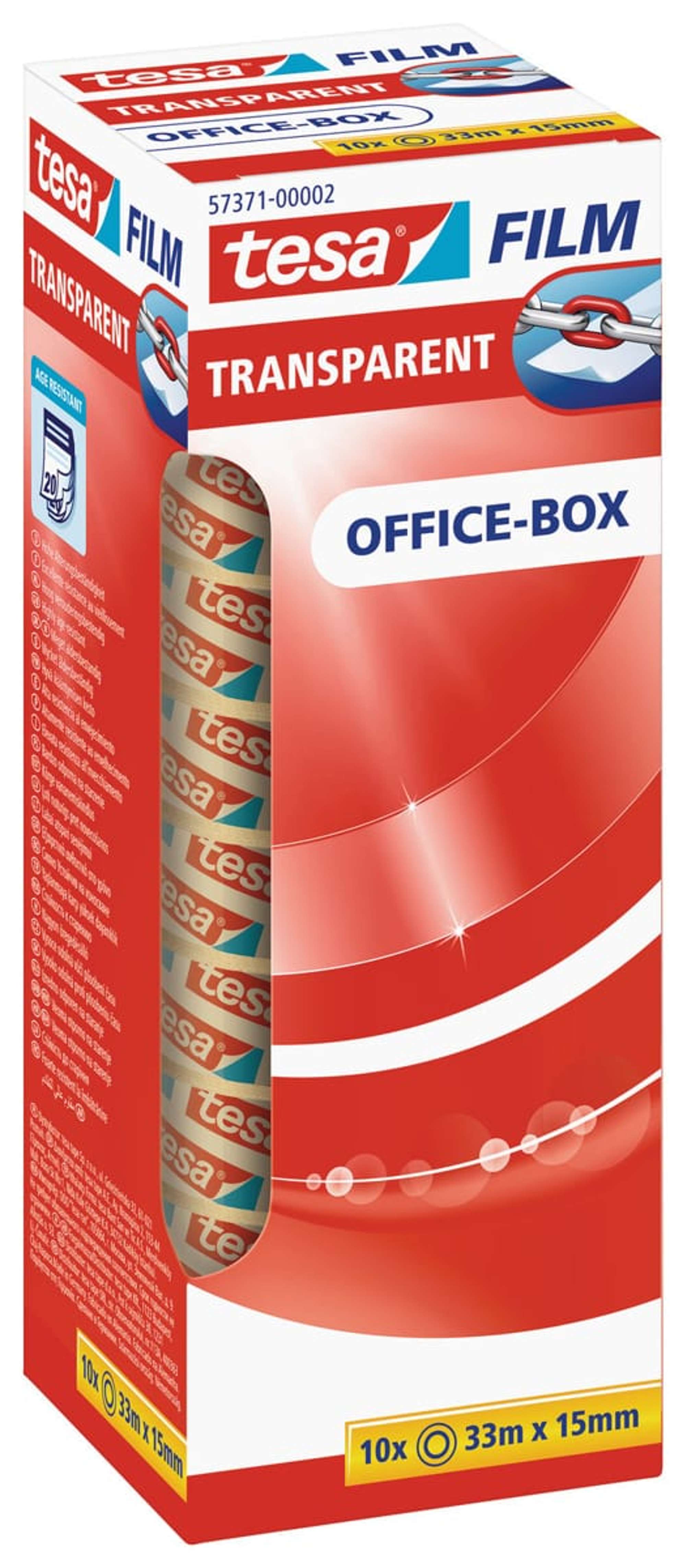 tesafilm transparent, 10 Rollen, Office-Box