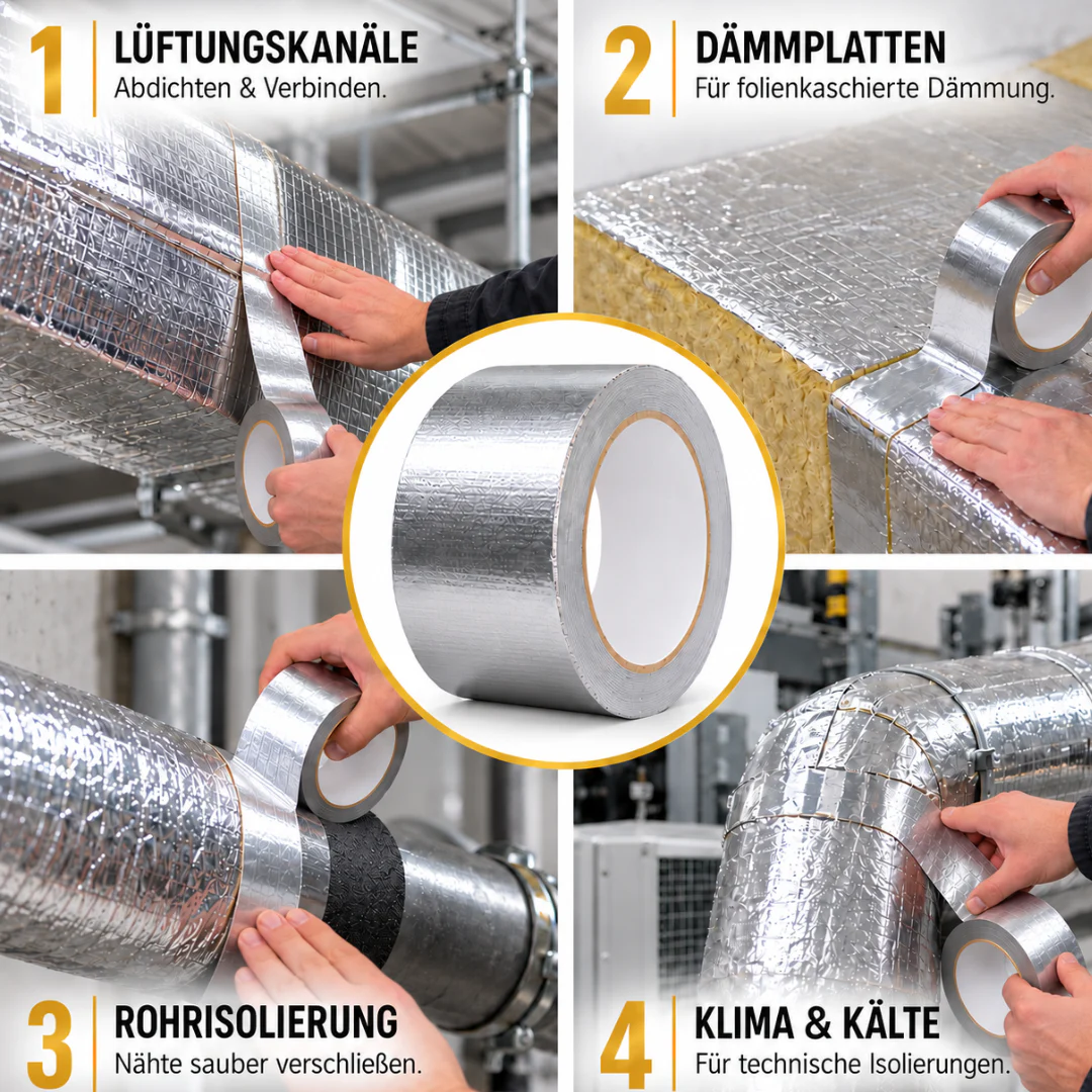 Scapa CW30 Leistungsstarkes, kältebeständiges Aluminiumklebeband , 50 mm x 50 m, metall