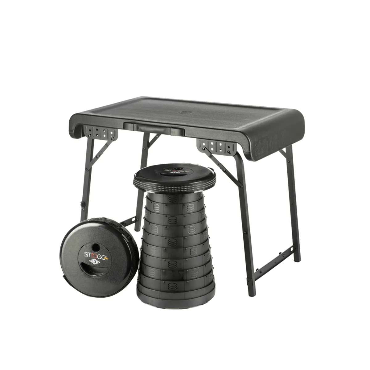 WEDO Camping Set sw 1 Tisch rund, inkl. 1 SitToGlow