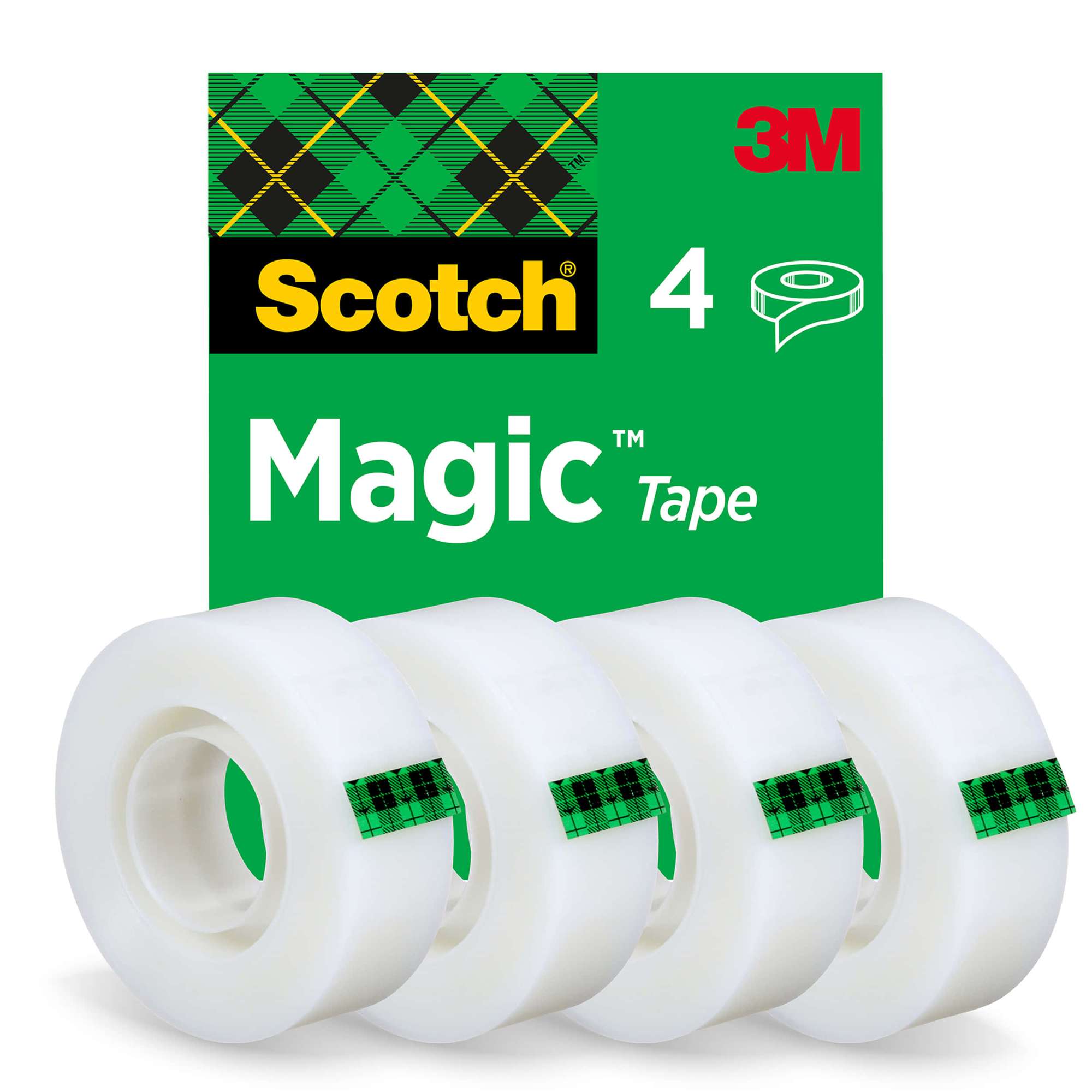 3M Scotch Magic 8-1933-4S Unsichtbares Klebeband, 33 m x 19 mm, transparent