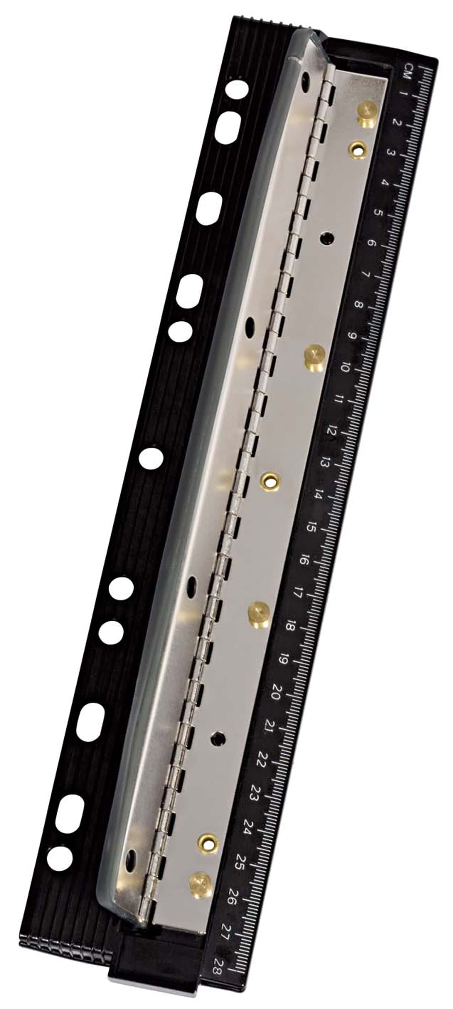 WEDO Taschenlocher 8cm 4fach sw, Metall mit Lineal