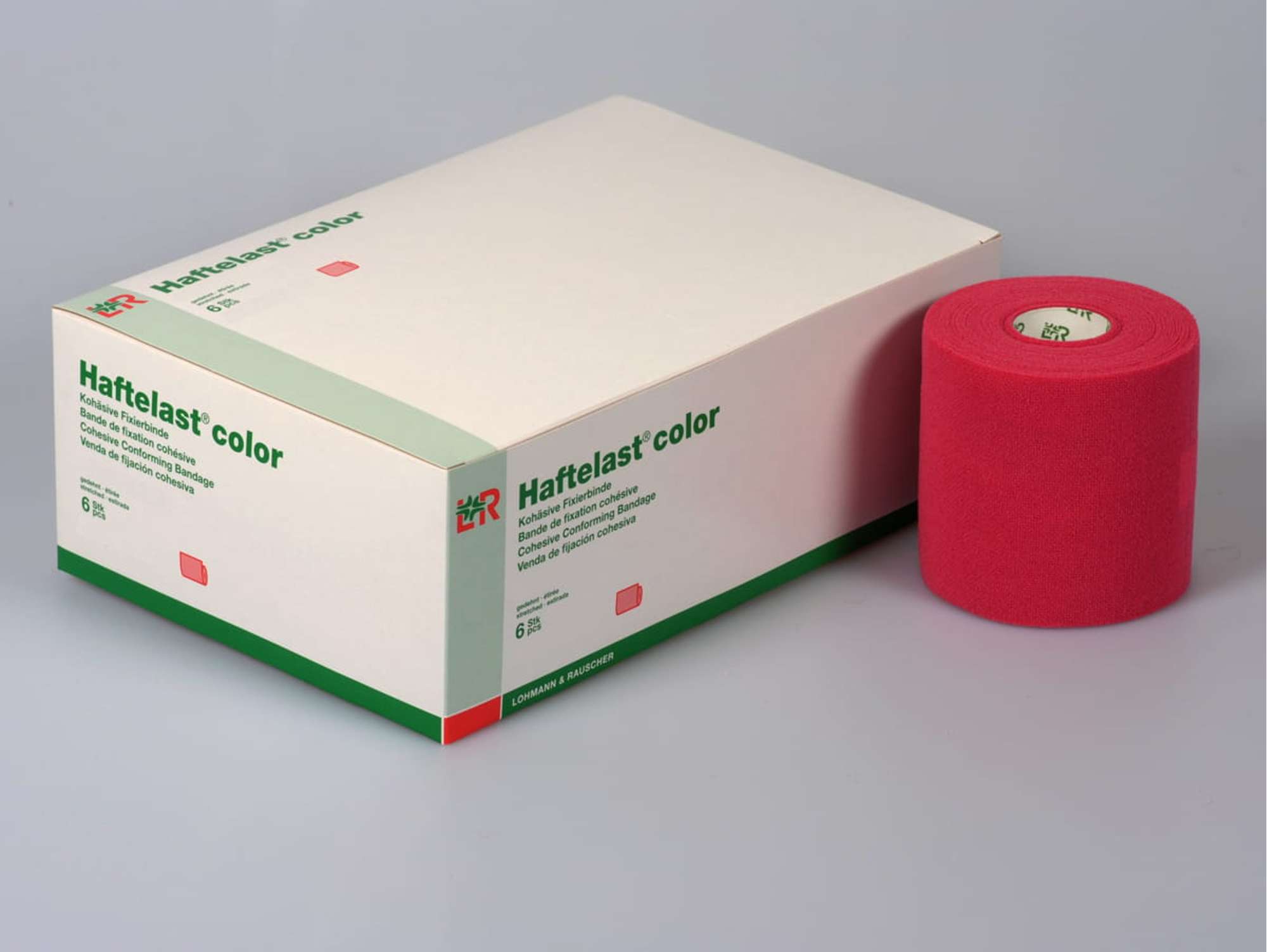 30831-000 Haftelast Kohaesive Fixierbinde, 4 m x 4 cm, rot