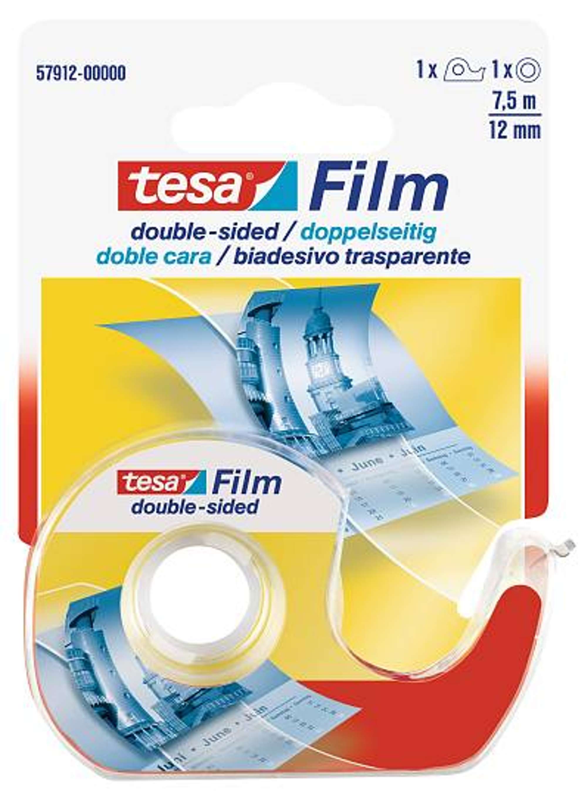 tesafilm doppelseitig + Einwegabroller, Blister