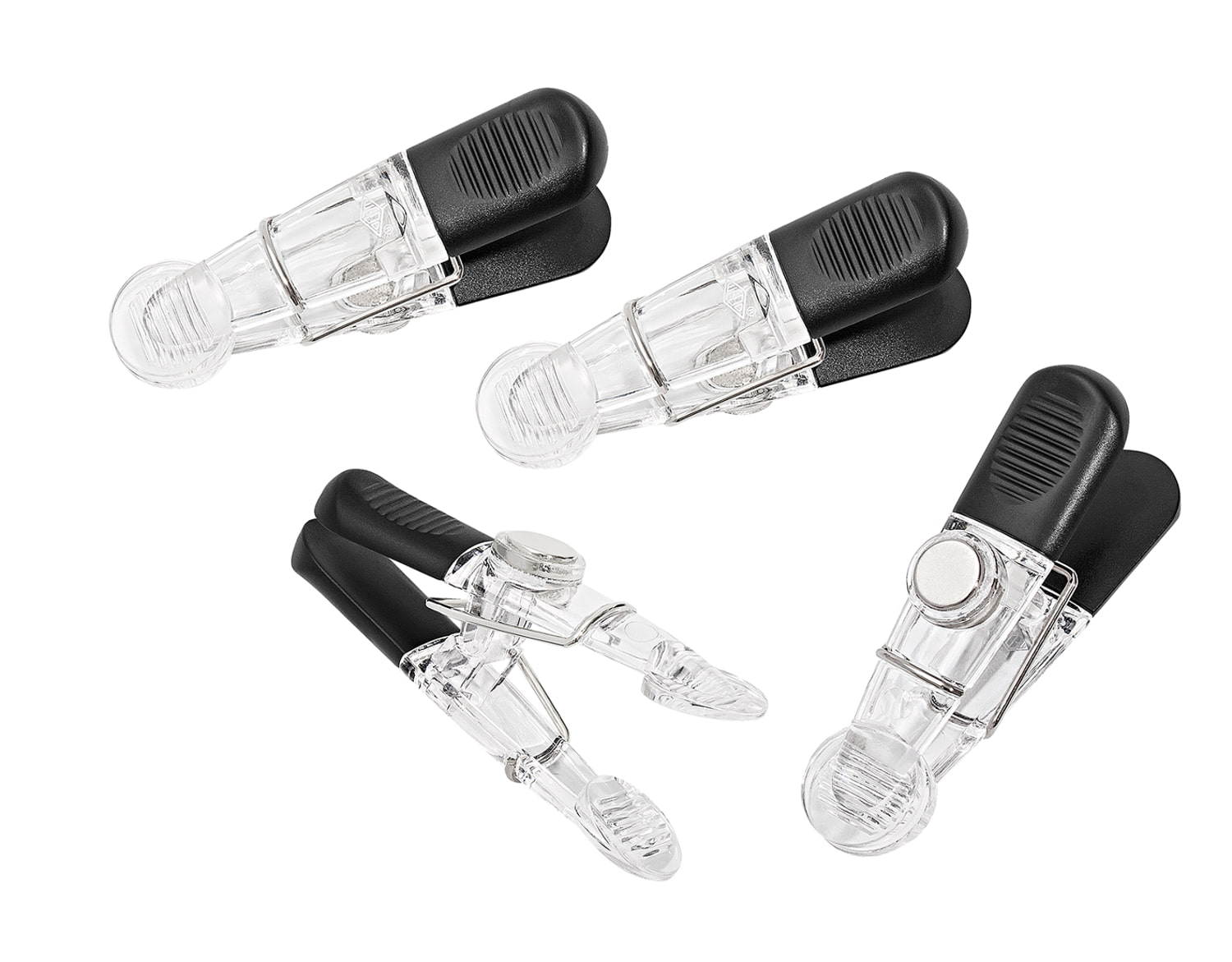 WEDO Magnetklemmer Set Glossy, 4 Stück gk.sw