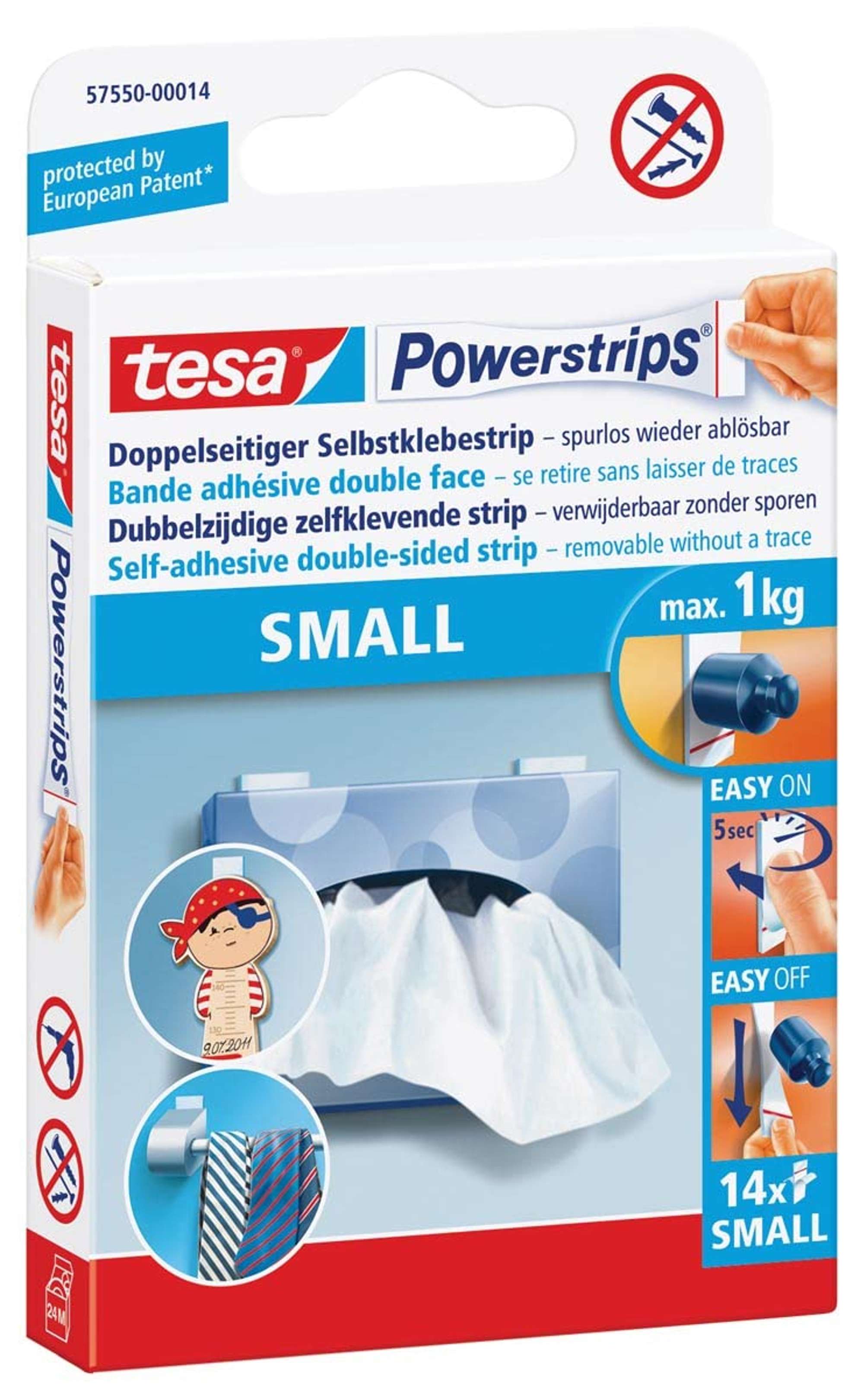 tesa Powerstrips 57550 small, 14 x 1 kg Powerstrips Small