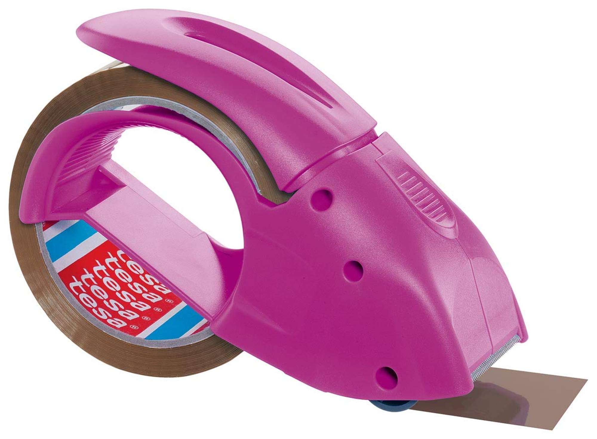 51113-000 tesapack Abroller Pack' n' Go, Pink + 1 Rolle 50 m x 50 mm, braun