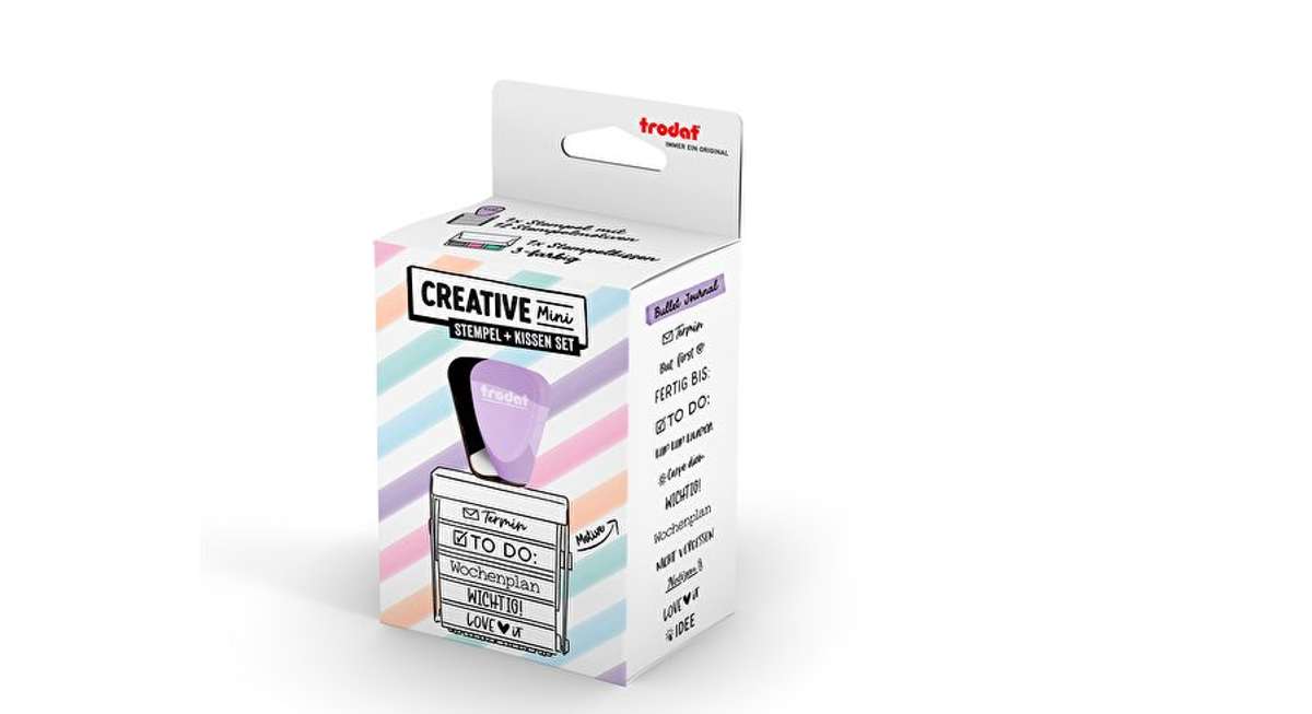 WEDO Trodat Creative Stempel Set, Text Bullet-Journal / lila