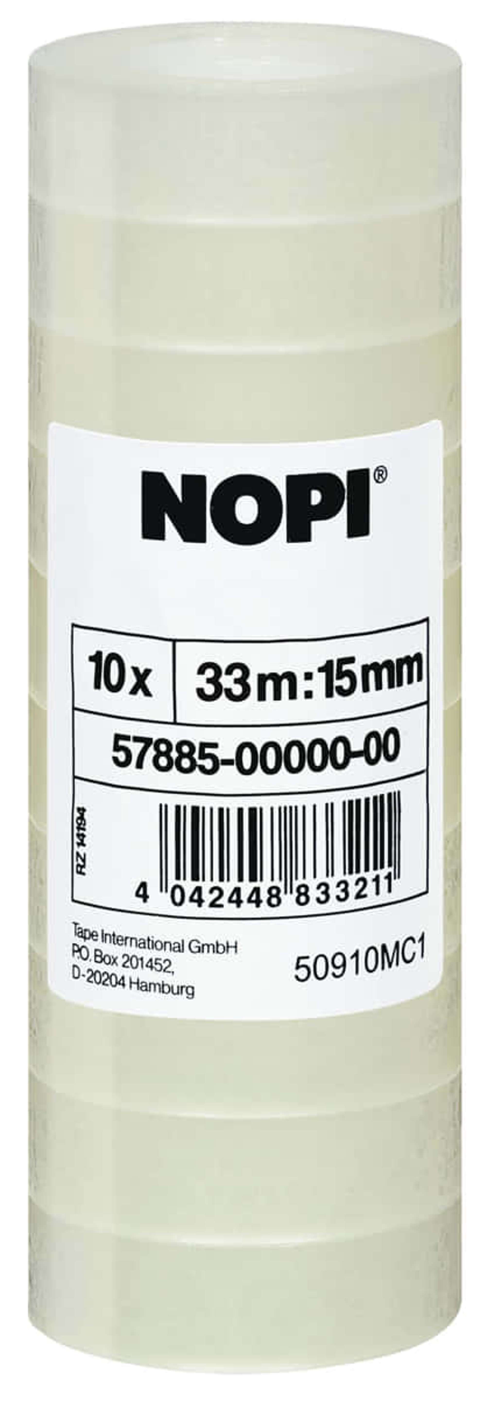 NOPI Film transparent, 10 Rollen: 33 m x 15 mm