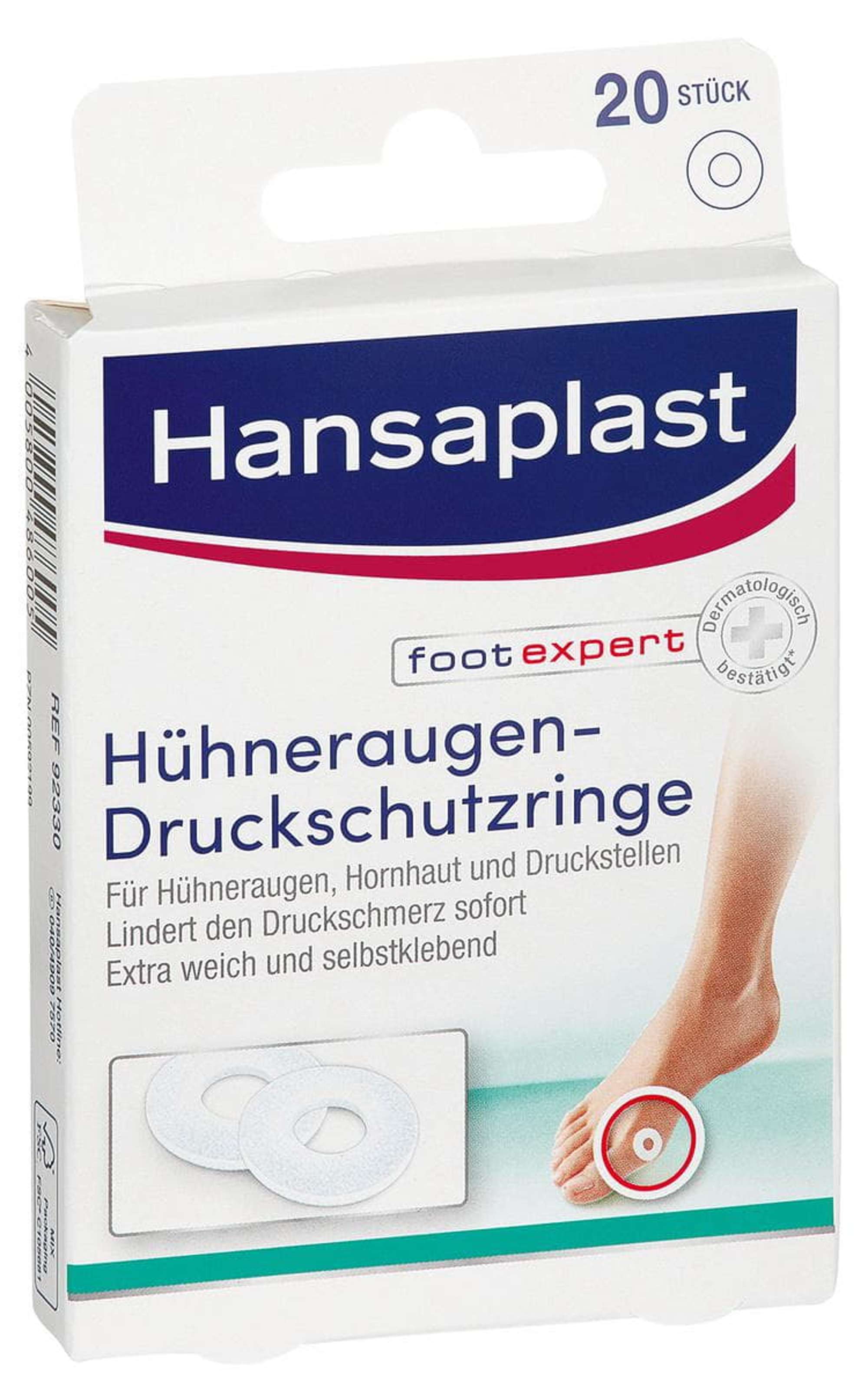 92330-000 Hansaplast Huehneraugen-Druckschutzringe, 20 Stueck: Ø 2,2 cm