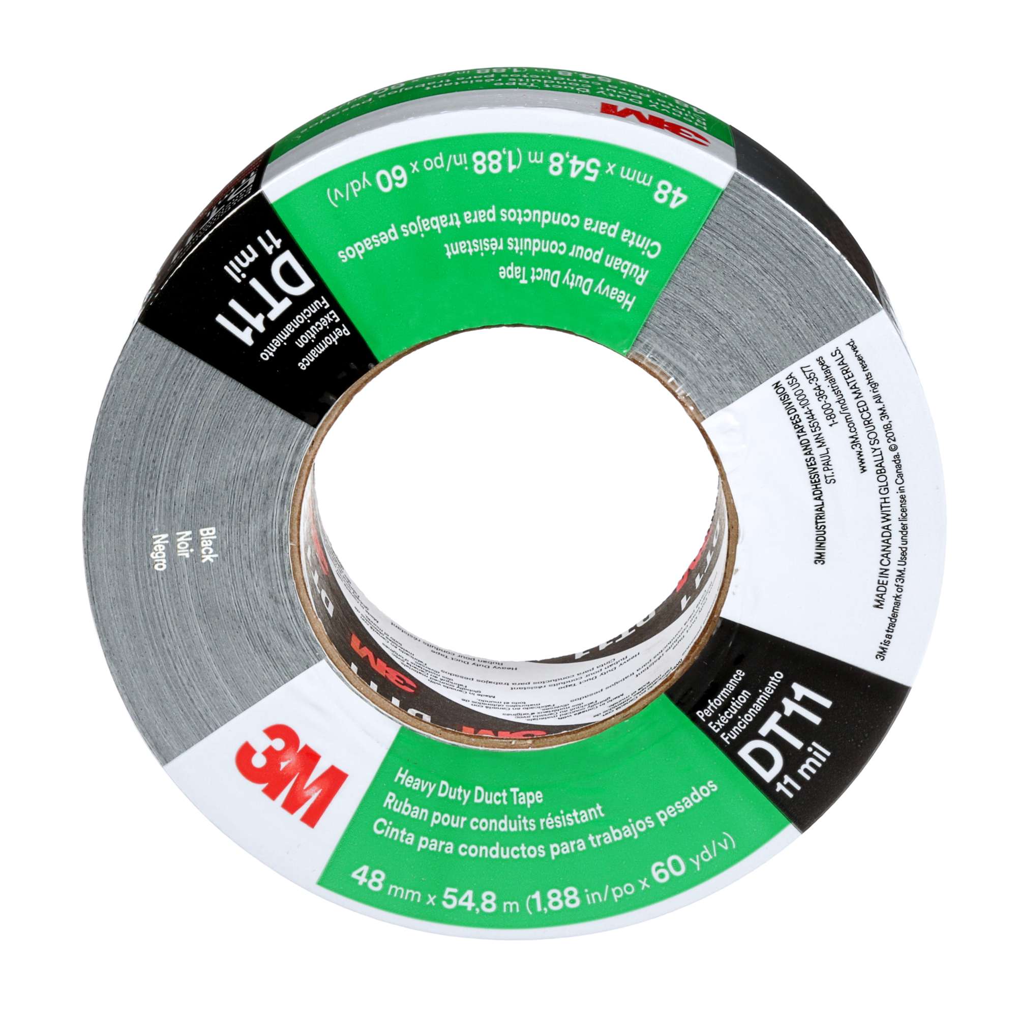 3M DT11 Schwerlast-Gewebeband, 55 m x 48 mm, schwarz