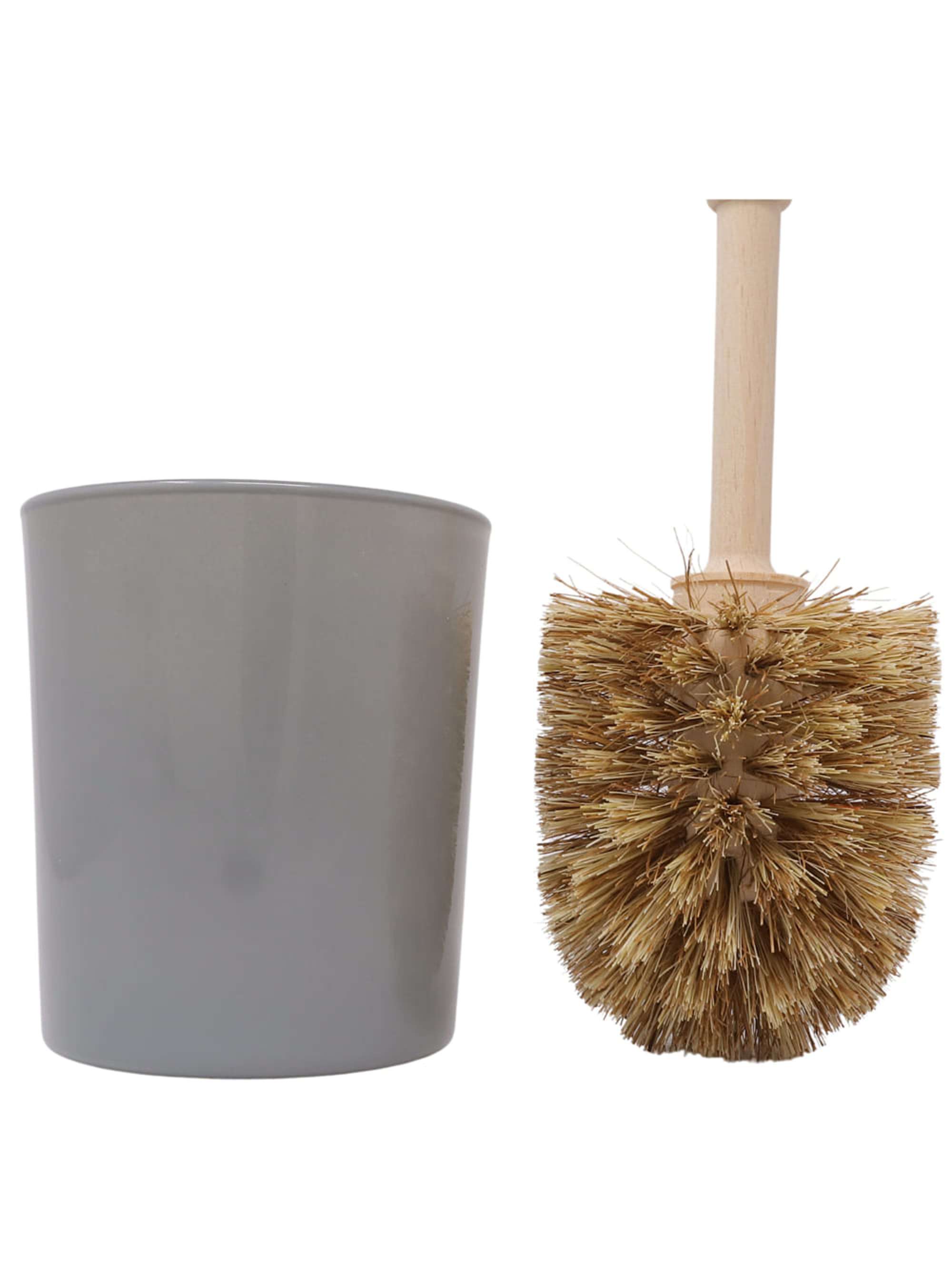 4515000-000+6006001-001 Waldkraft WC- Buerste aus Buchenholz, Kokos- / Fibre-Besatz, Kokos, graues Glas