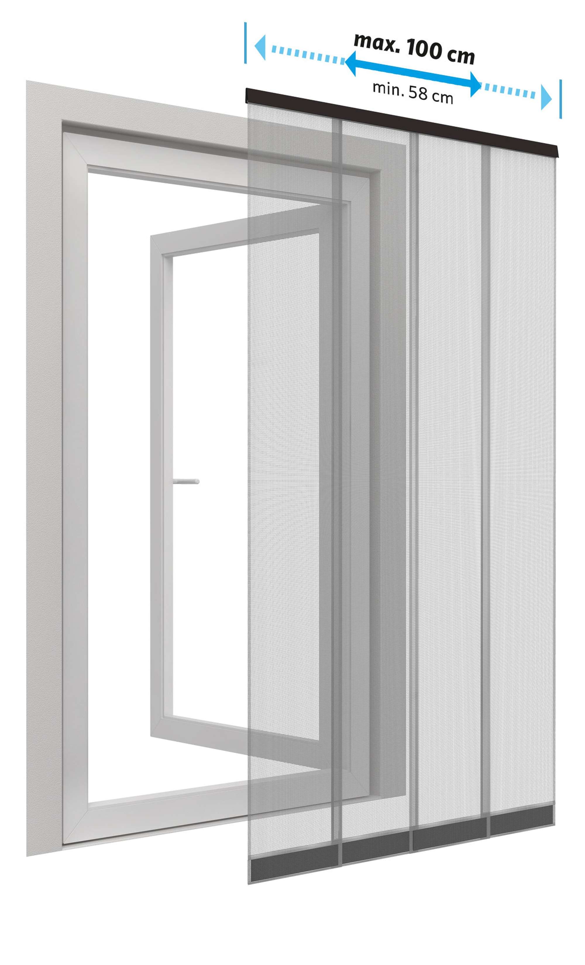 1331-000 IS-PVC-Teleskop-Lamellenvorhang Polyester 100 x 220 cm anthrazit