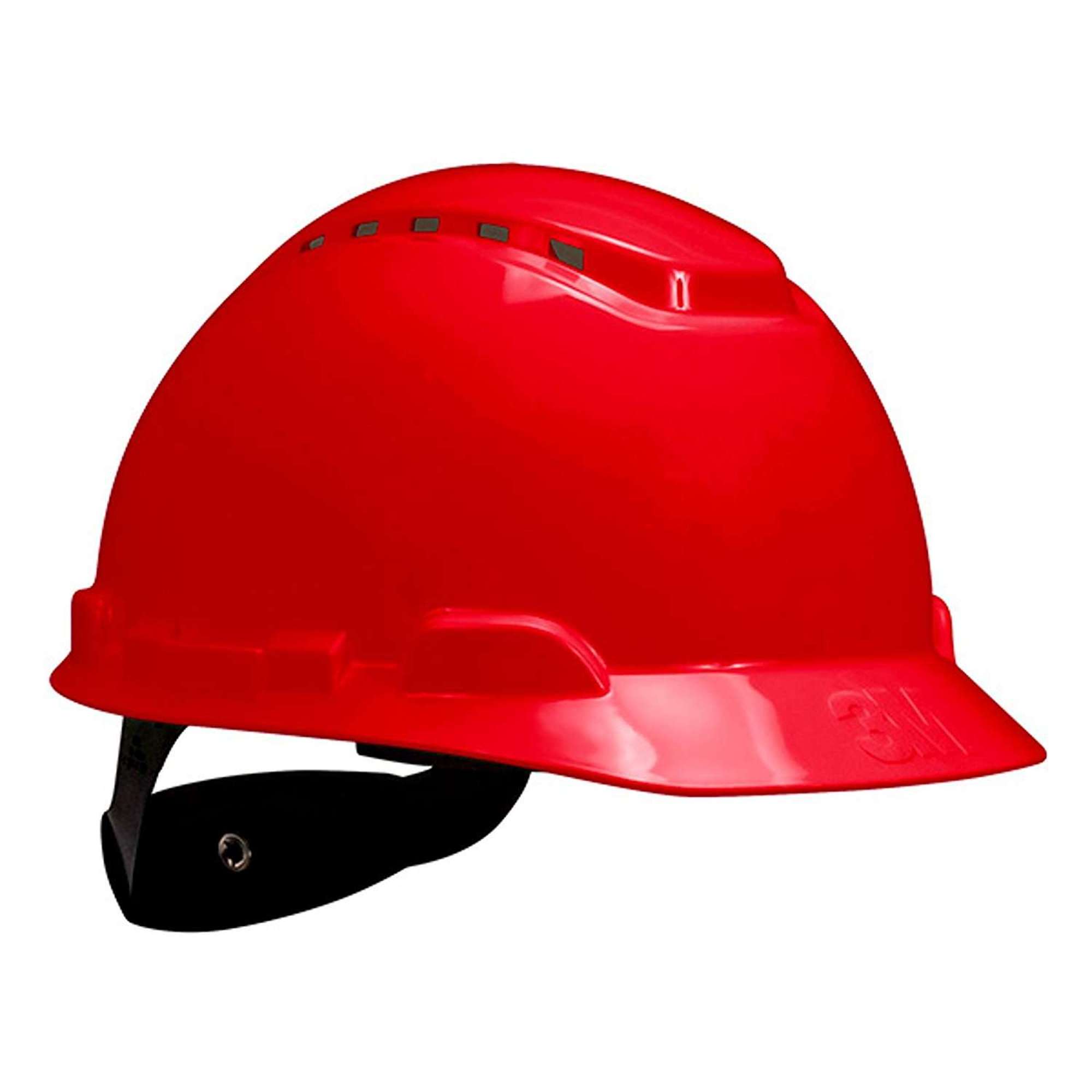 3M H700 Schutzhelm, belüftet, mit Pinlock und Kunststoffschweißband, rot