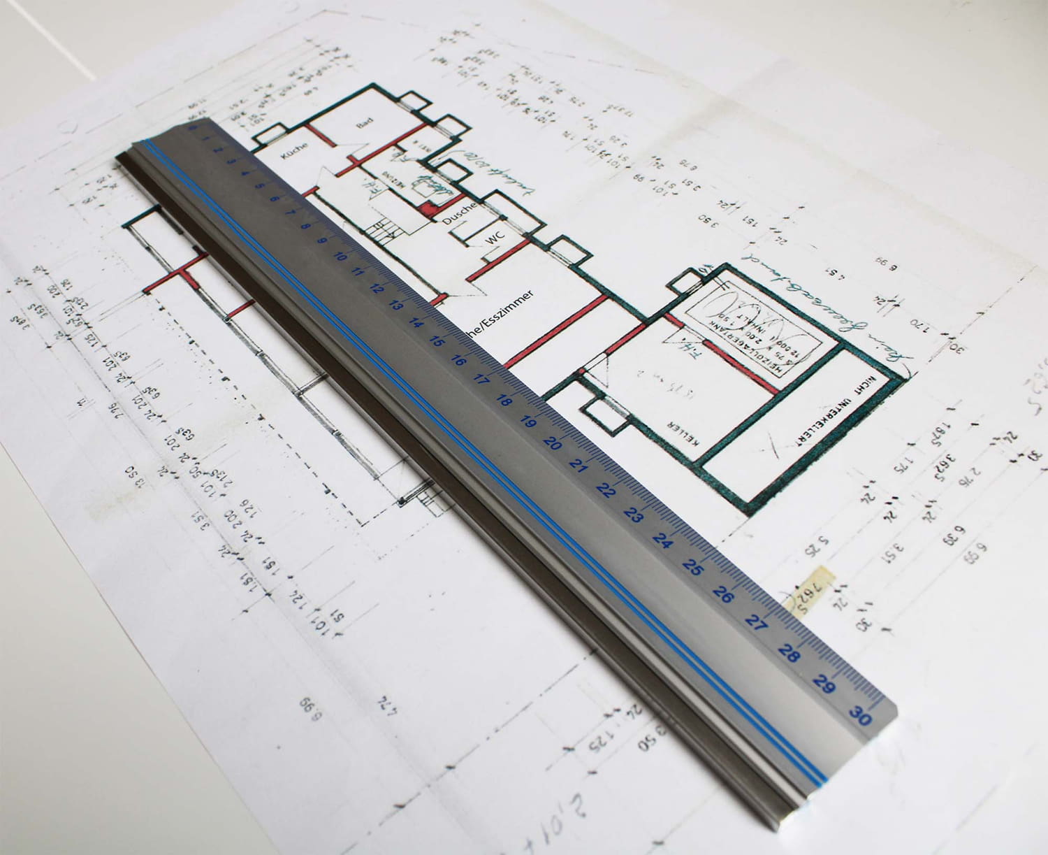 WEDO Schneidelineal 30cm Alu, mit Rutschbremse