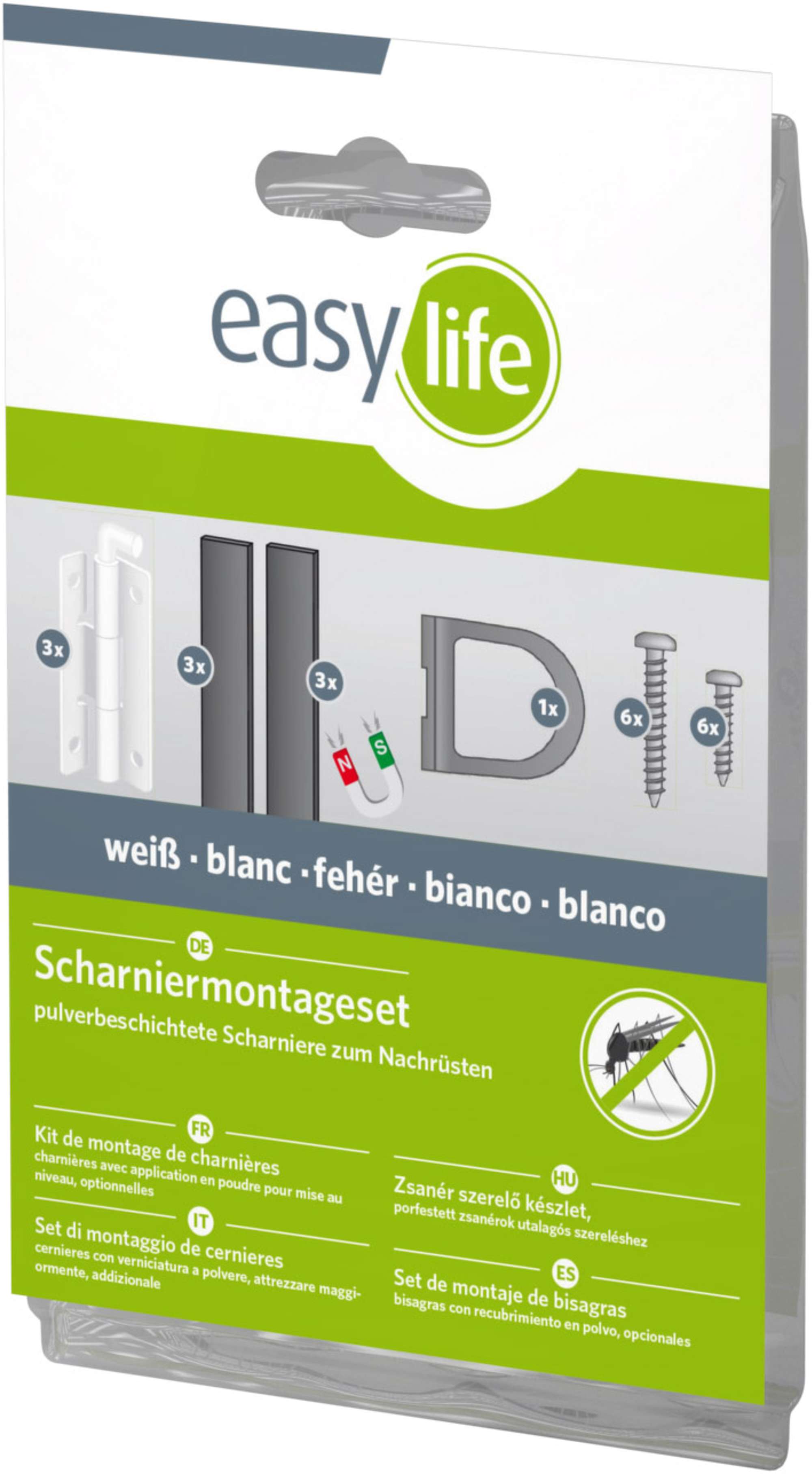easylife IS-Scharnier-Montageset für Alurahmen, weiss