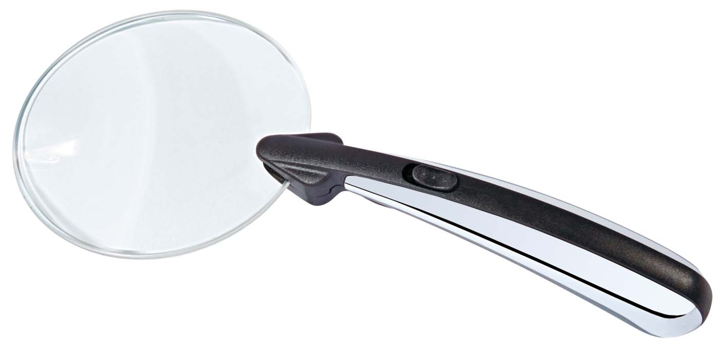 WEDO Lupe rund mit LED rahmenlos, Vergrößerung 2,2fach sw.cr