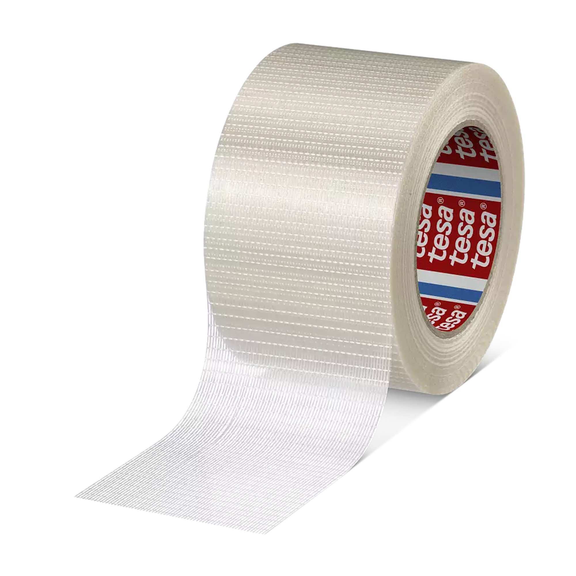 tesa 4591 Universal Kreuzfilament-Klebeband, 50 m x 75 mm, transparent/weiss