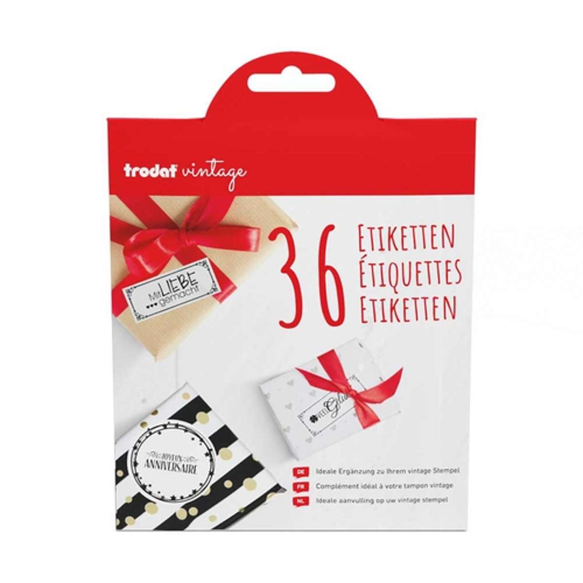 WEDO Trodat Vintage Etiketten, Packung mit 36 Stück