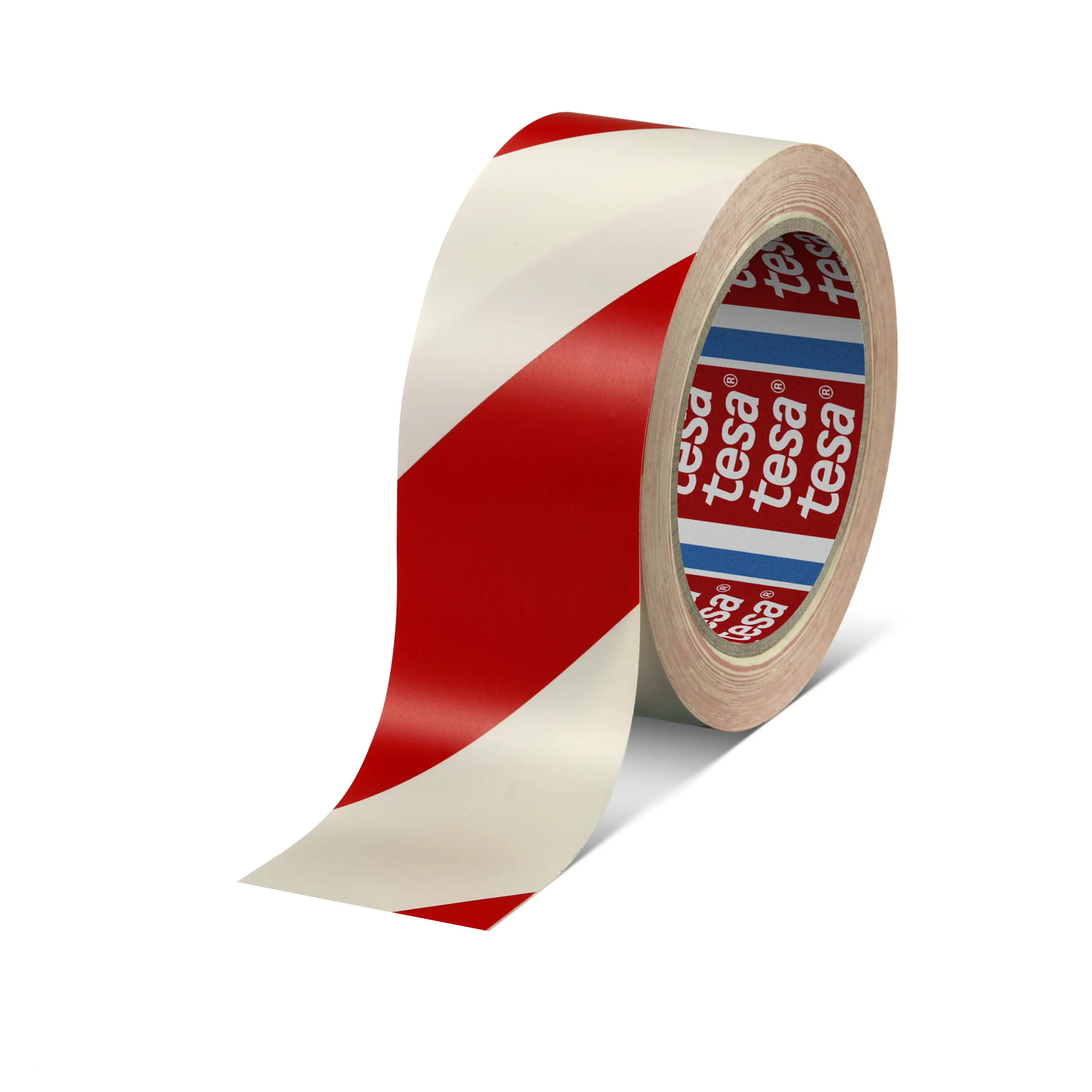 tesa 60760 Bodenmarkierung, 33 m x 50 mm, rot/weiss