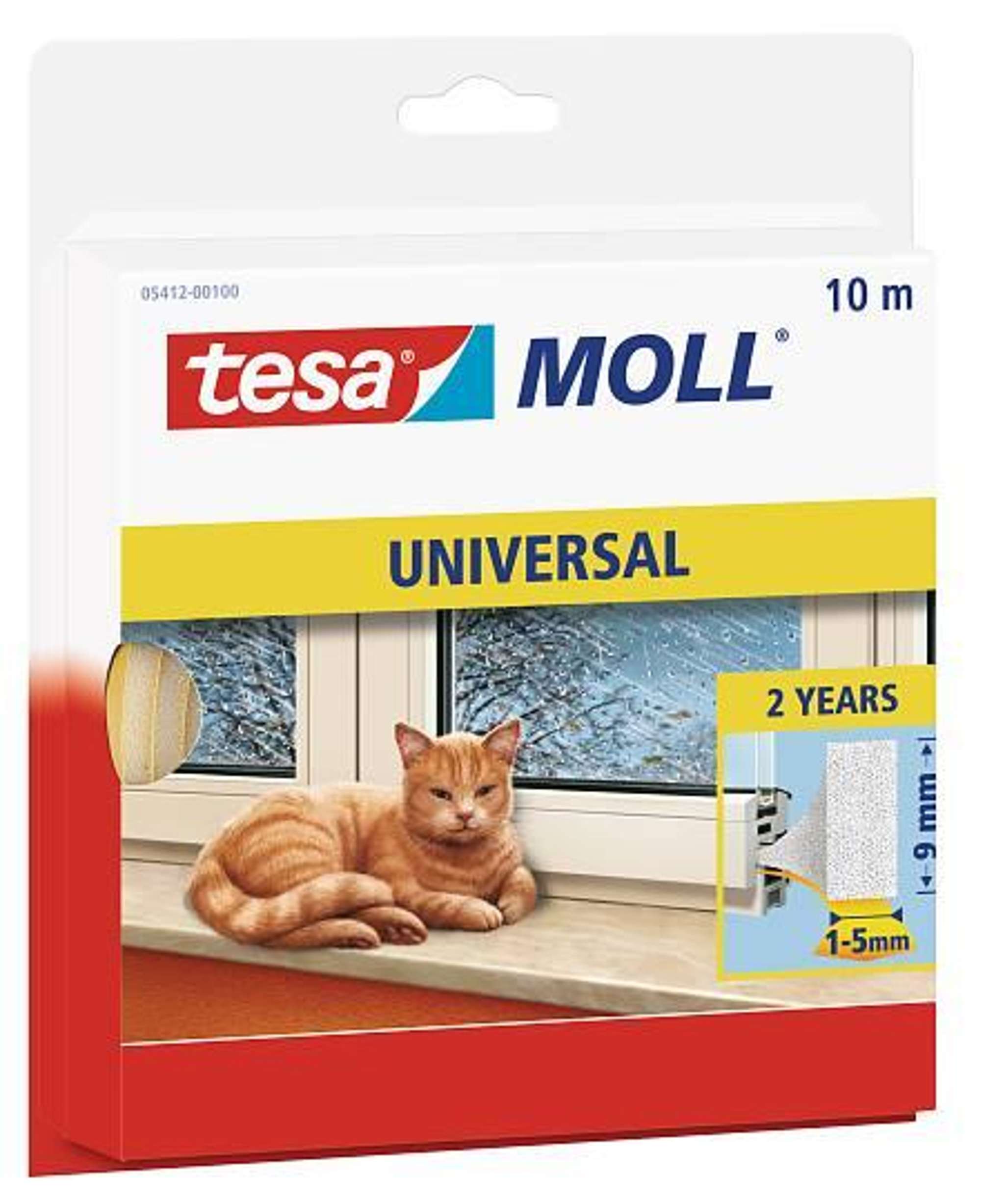 tesamoll UNIVERSAL Schaumstoff 05412, 10 m x 9 mm x 6 mm, Weiß