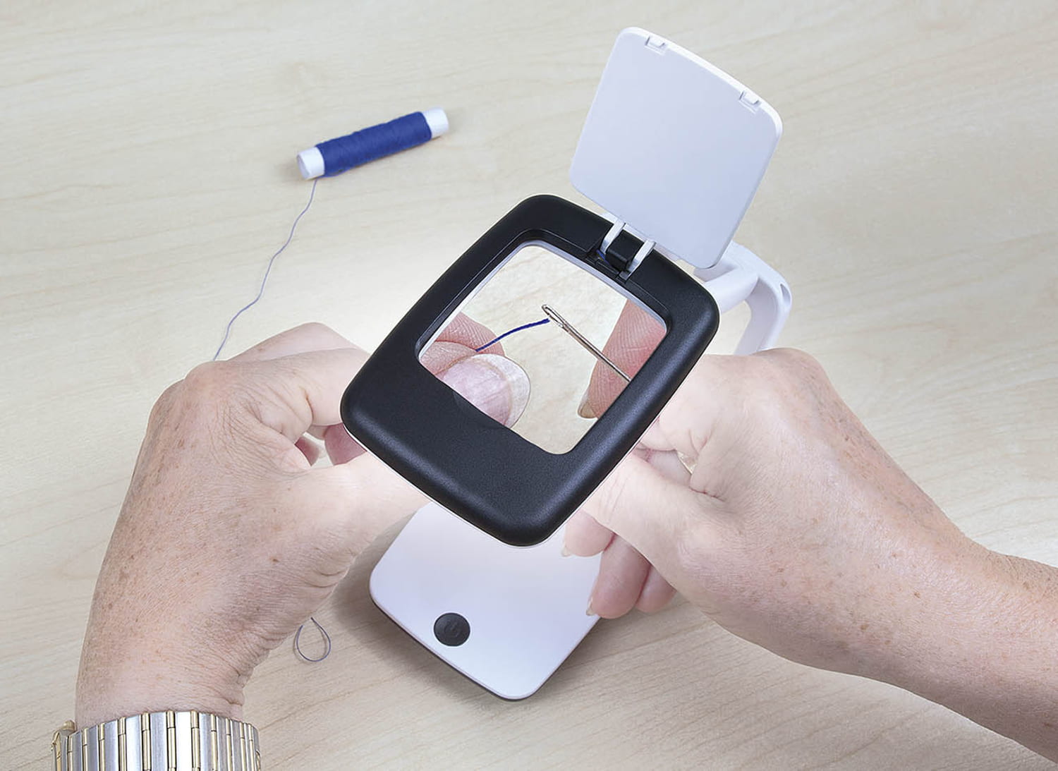 WEDO Tischlupe Pocket sw, mit LED incl. Batterien