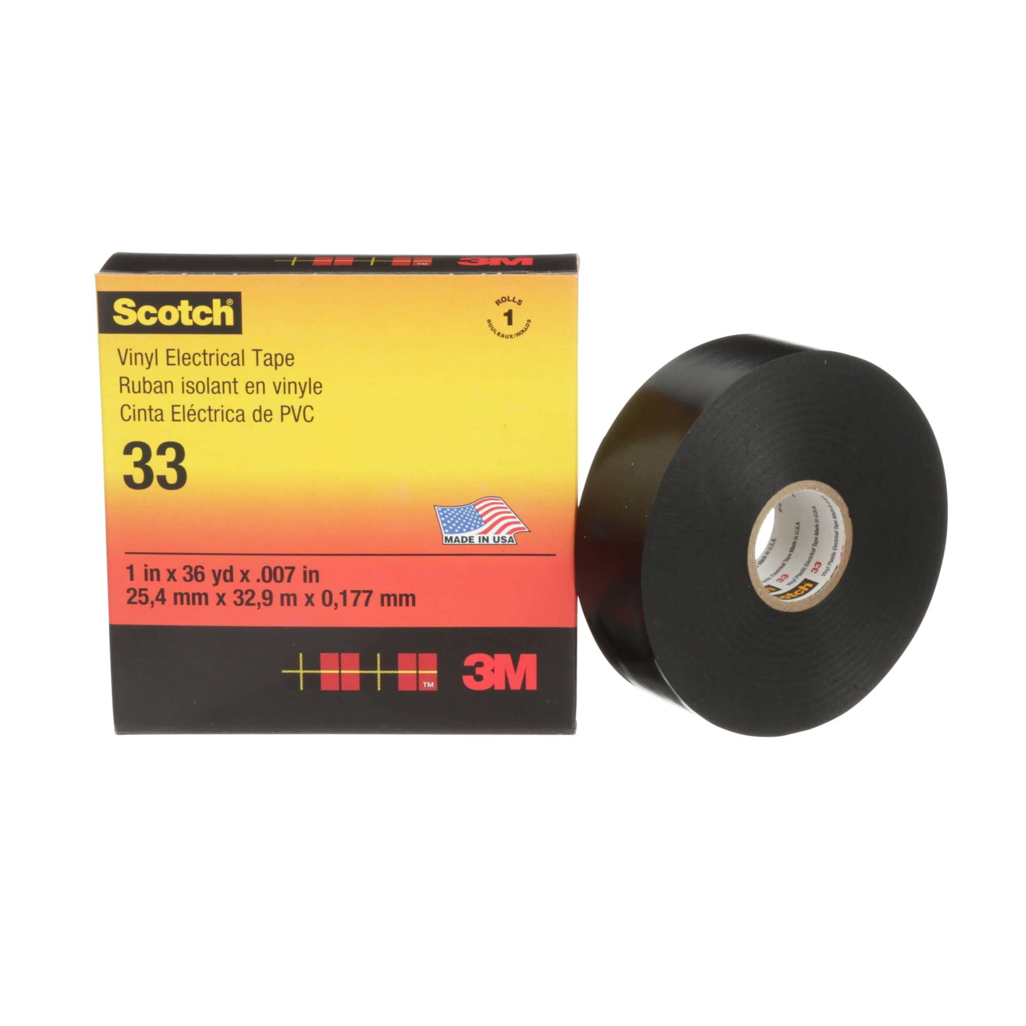 3M Scotch 33 Vinyl Elektro-Isolierband, 33 m x 38 mm, schwarz