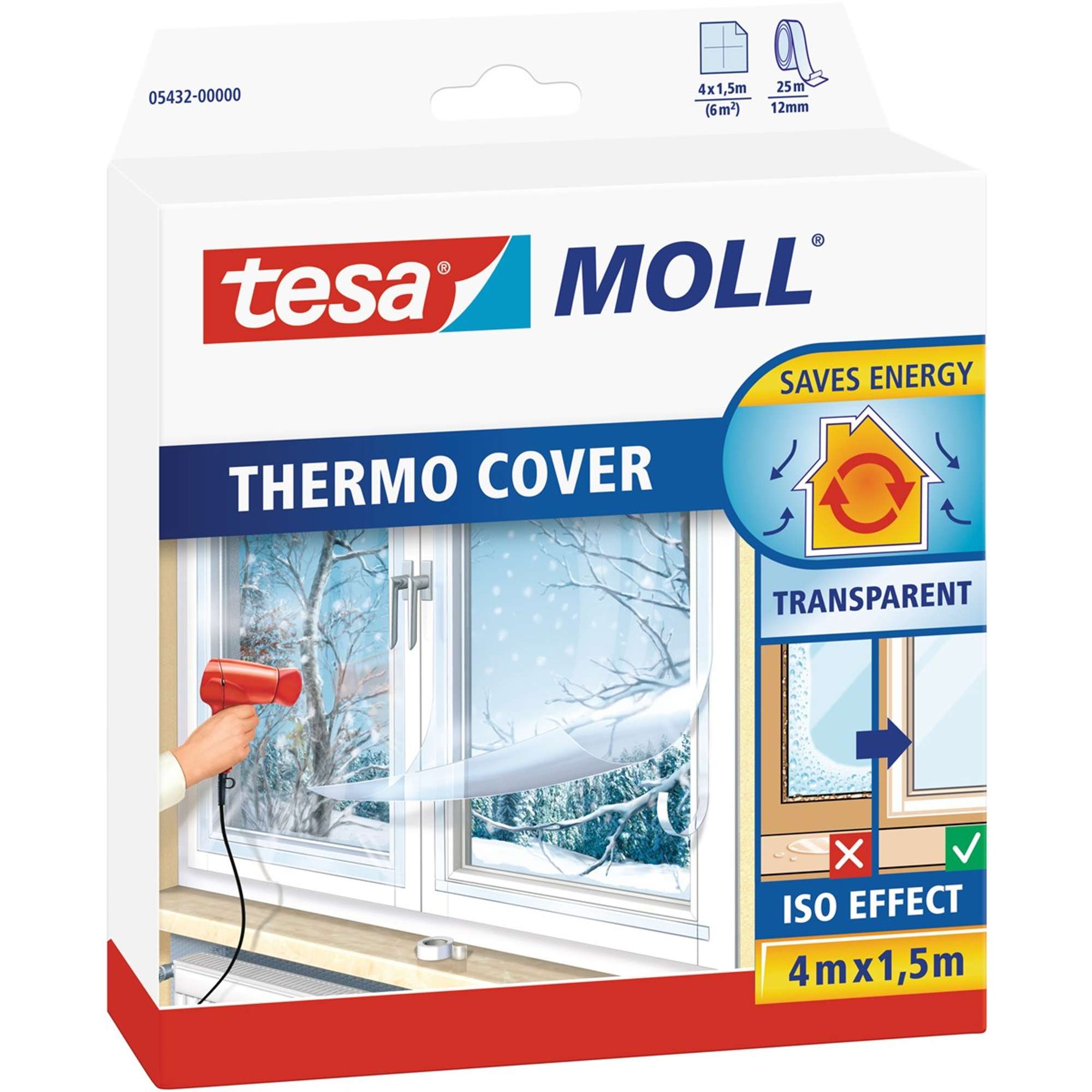 05432-000 tesamoll Thermo Cover Fensterisolierfolie, 1,7 m x 1,5 m