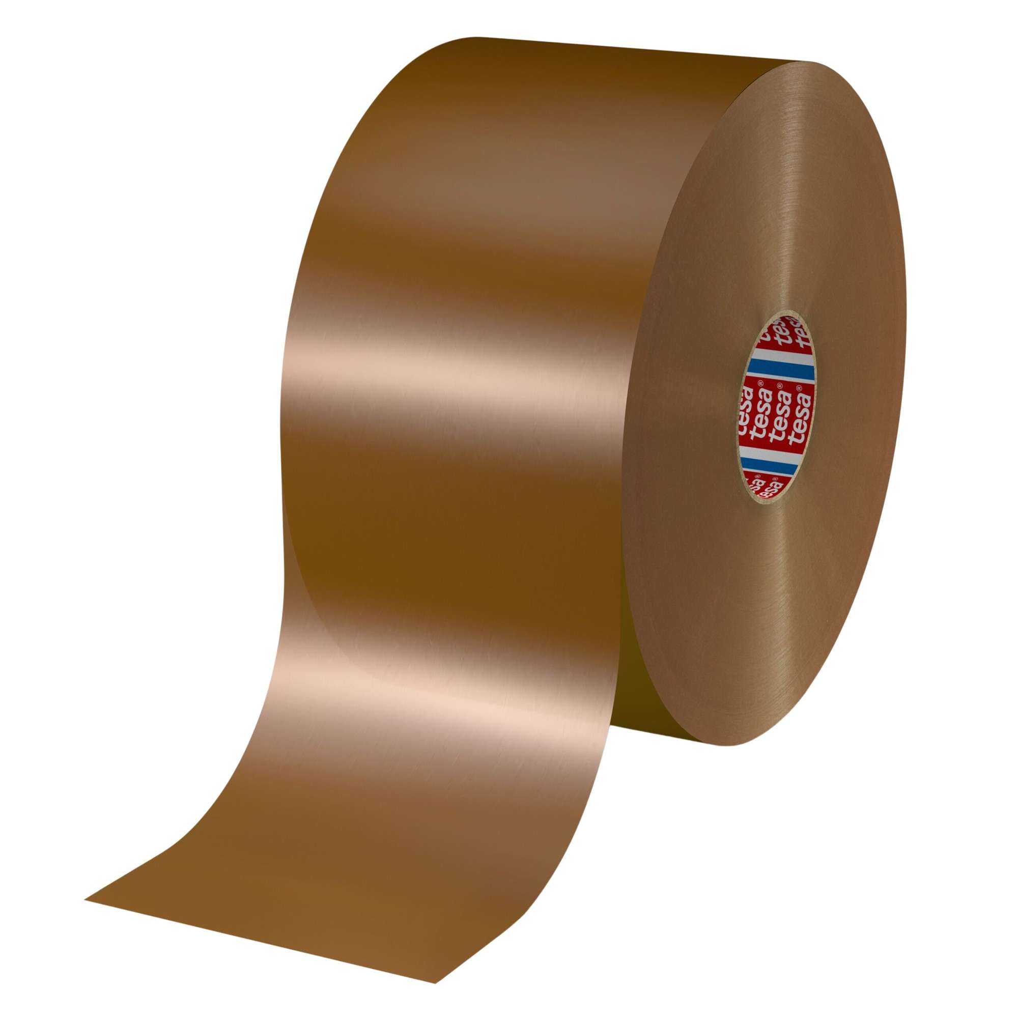 tesa 60412 Packband aus recyceltem Polyester, 66 m x 50 mm, braun