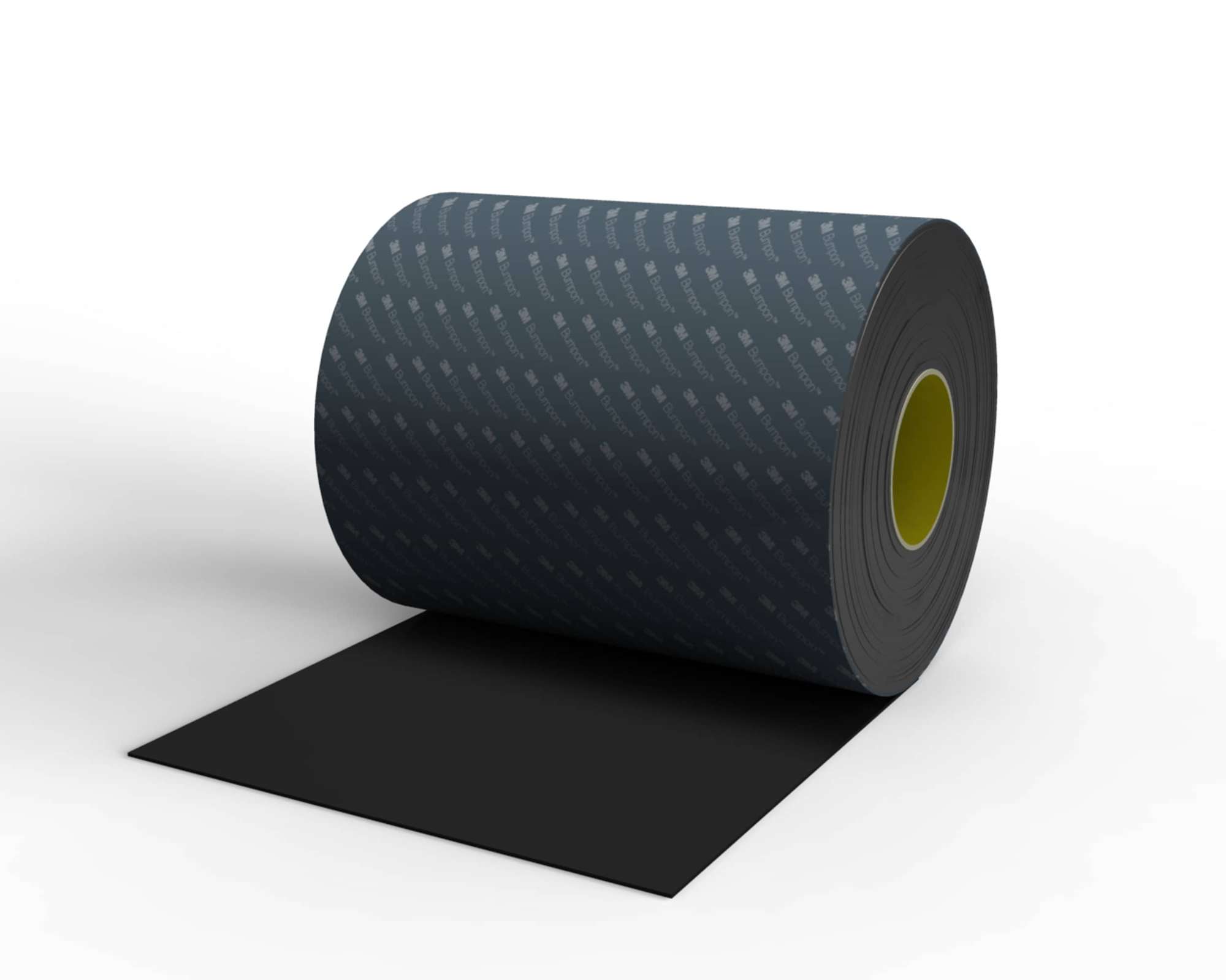 3M Bumpon SJ6216 Elastikpuffer Rollenware, Schwarz, 114 mm x 33 m, 1,6 mm, Klebstoff Synthetischer Kautschuk Typ R-25