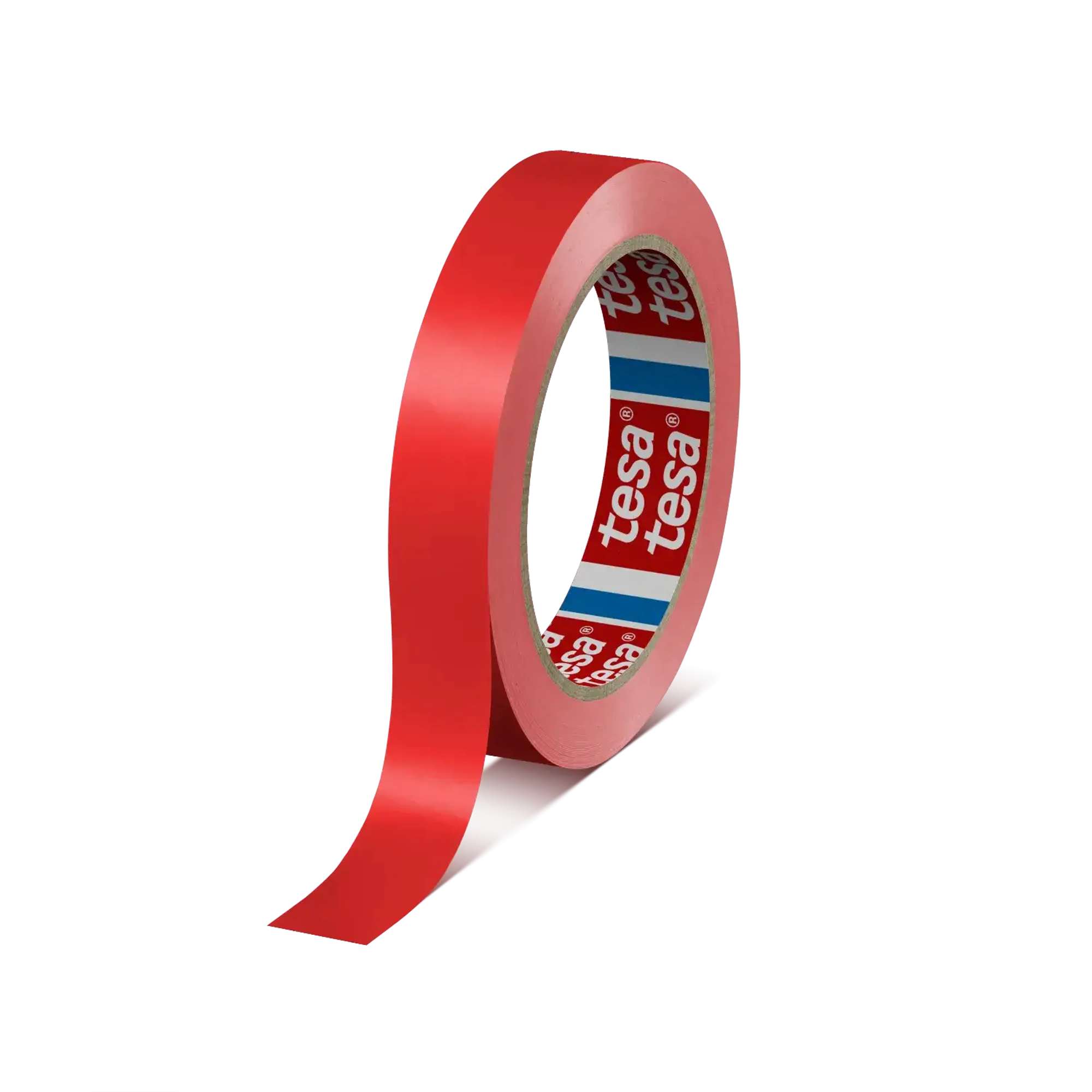 tesa 60404 PVC Klebeband fuer Innenverpackungen, 66 m x 19 mm, rot