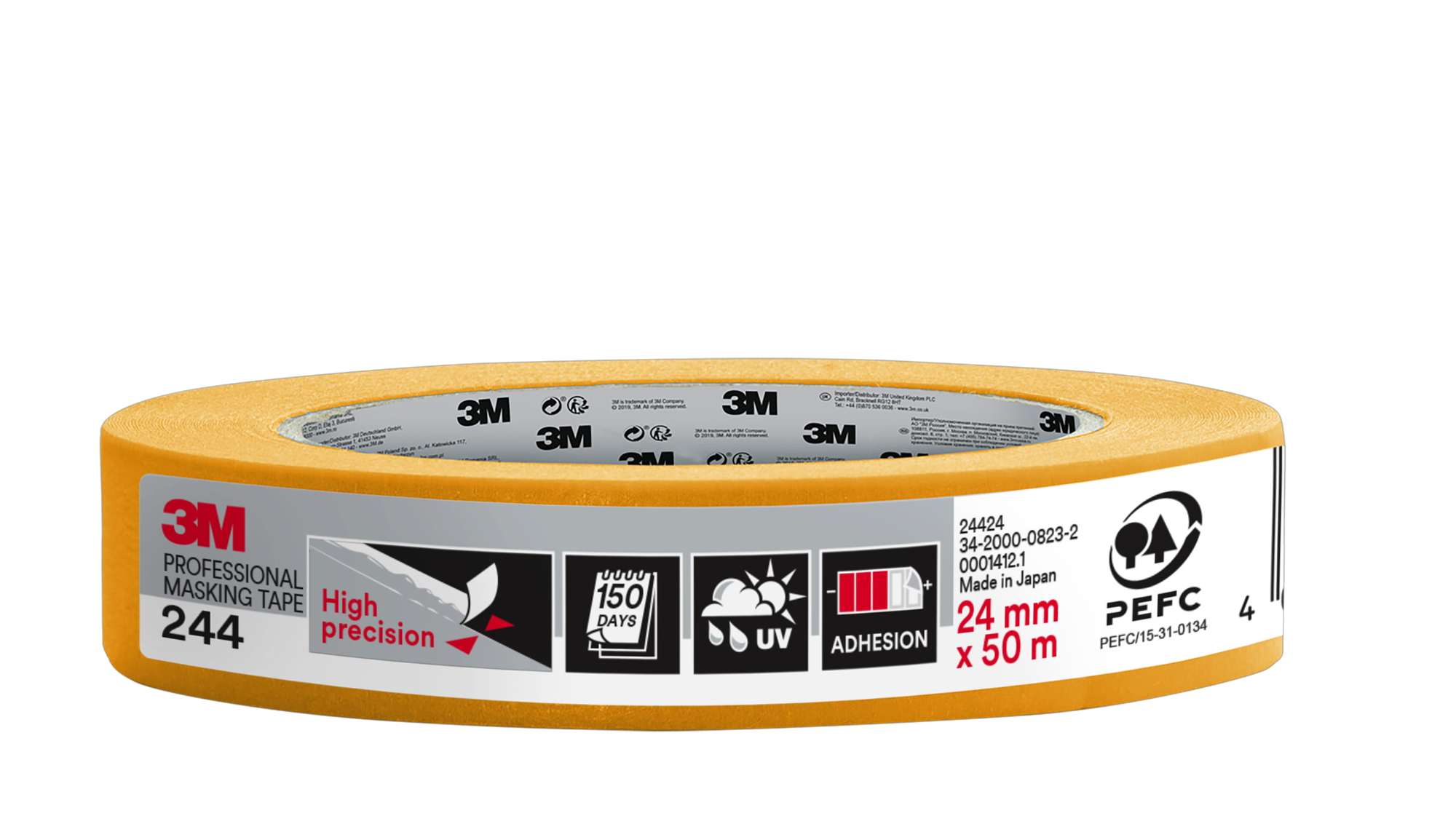 3M 244 Malerabdeckband, 50 m x 24 mm, orange