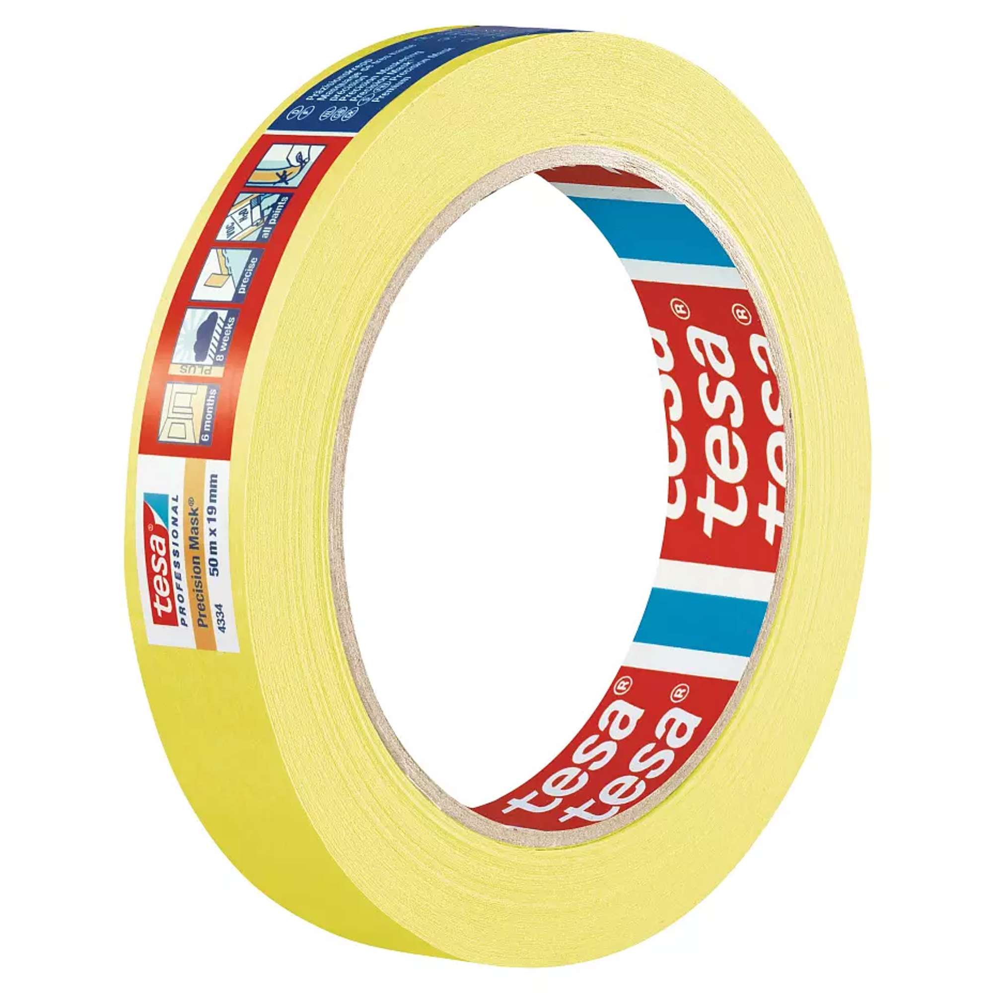4334-000 tesa 4334 Professional Praezisionskrepp PLUS, 50 m x 19 mm, gelb