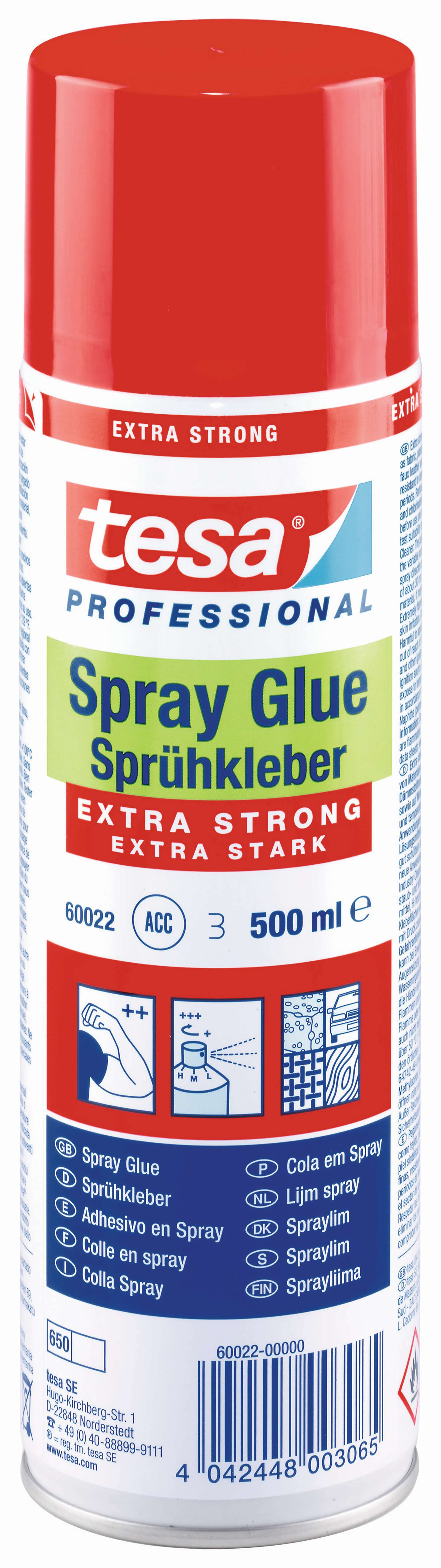 tesa 60022 Sprühkleber EXTRA STRONG, 500 ml, 500 ml