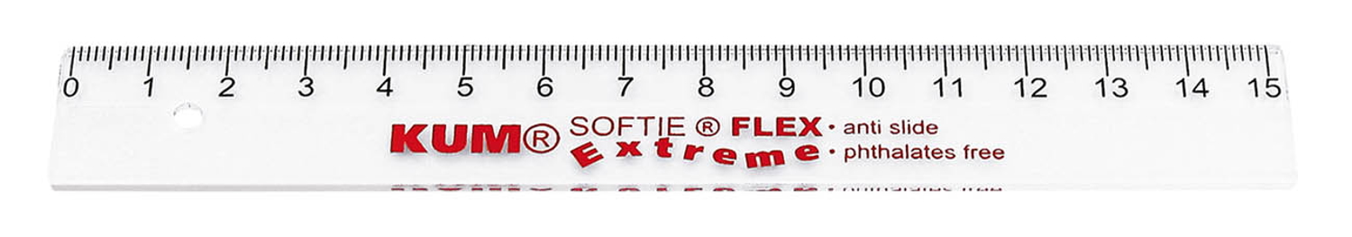 WEDO Lineal 15 cm Kunststoff, KUM L1 flexibel f.sort