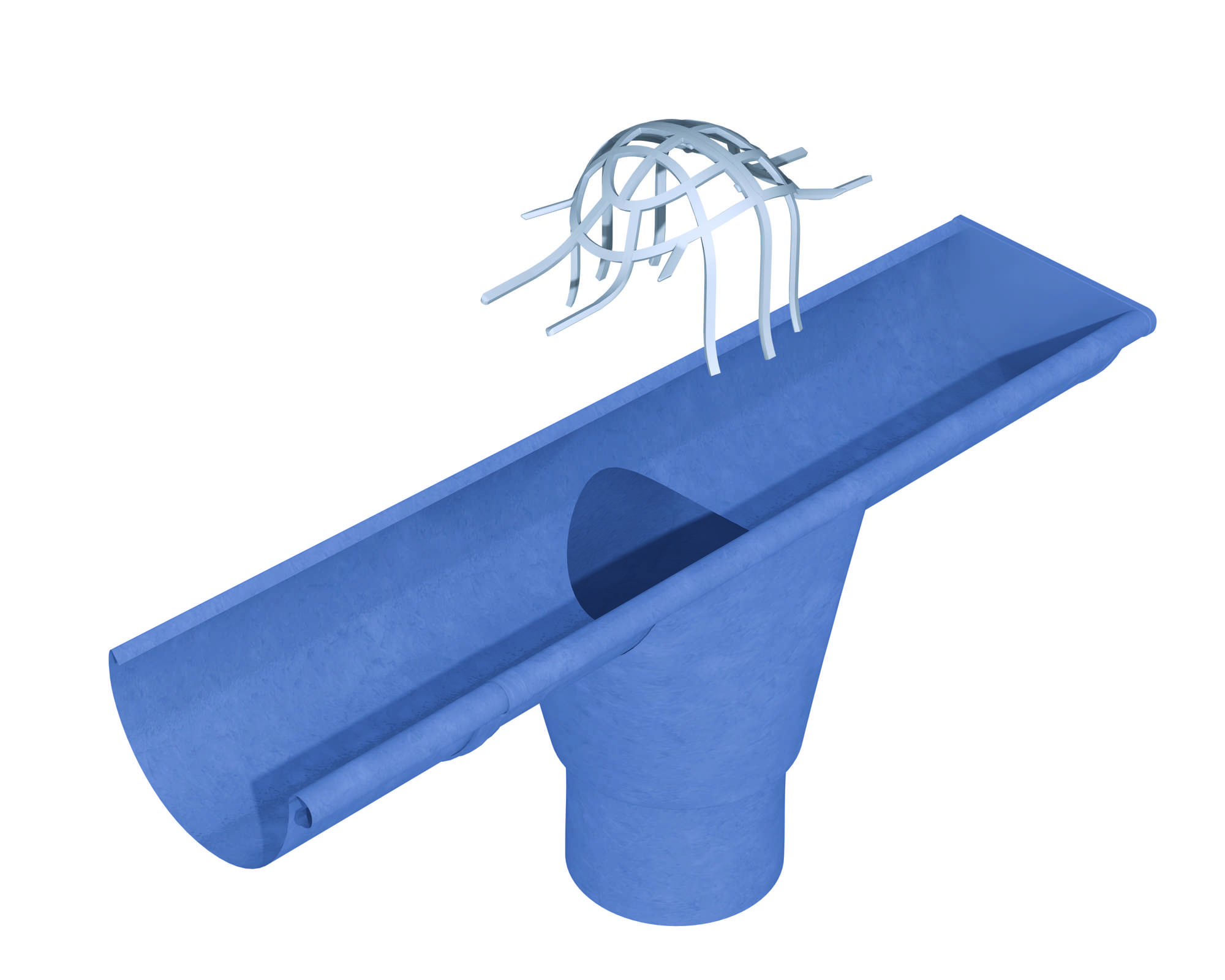 5230-000 HS-PVC-Dachrinnenfallrohrschutz zinkgrau